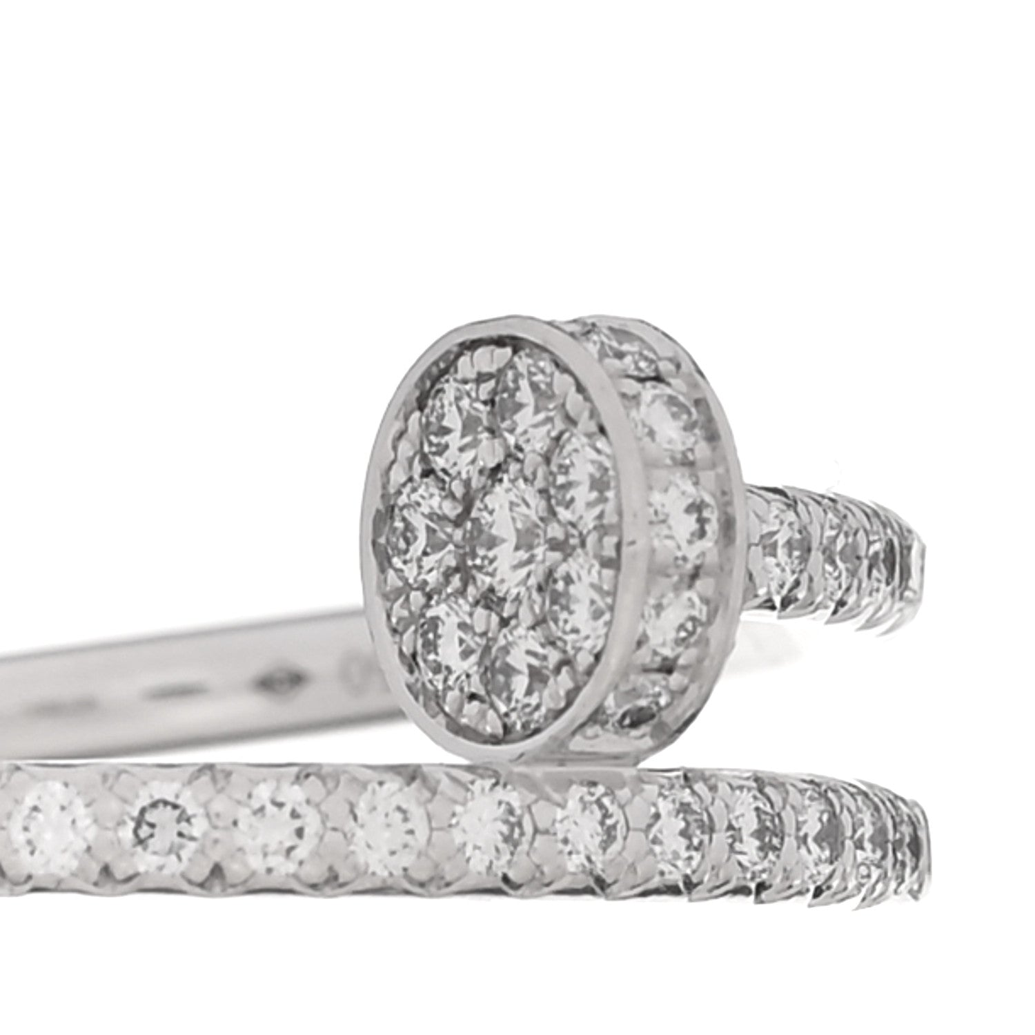 18K White Gold Diamond Juste Un Clou Paved Ring 51 5.75 — view 4