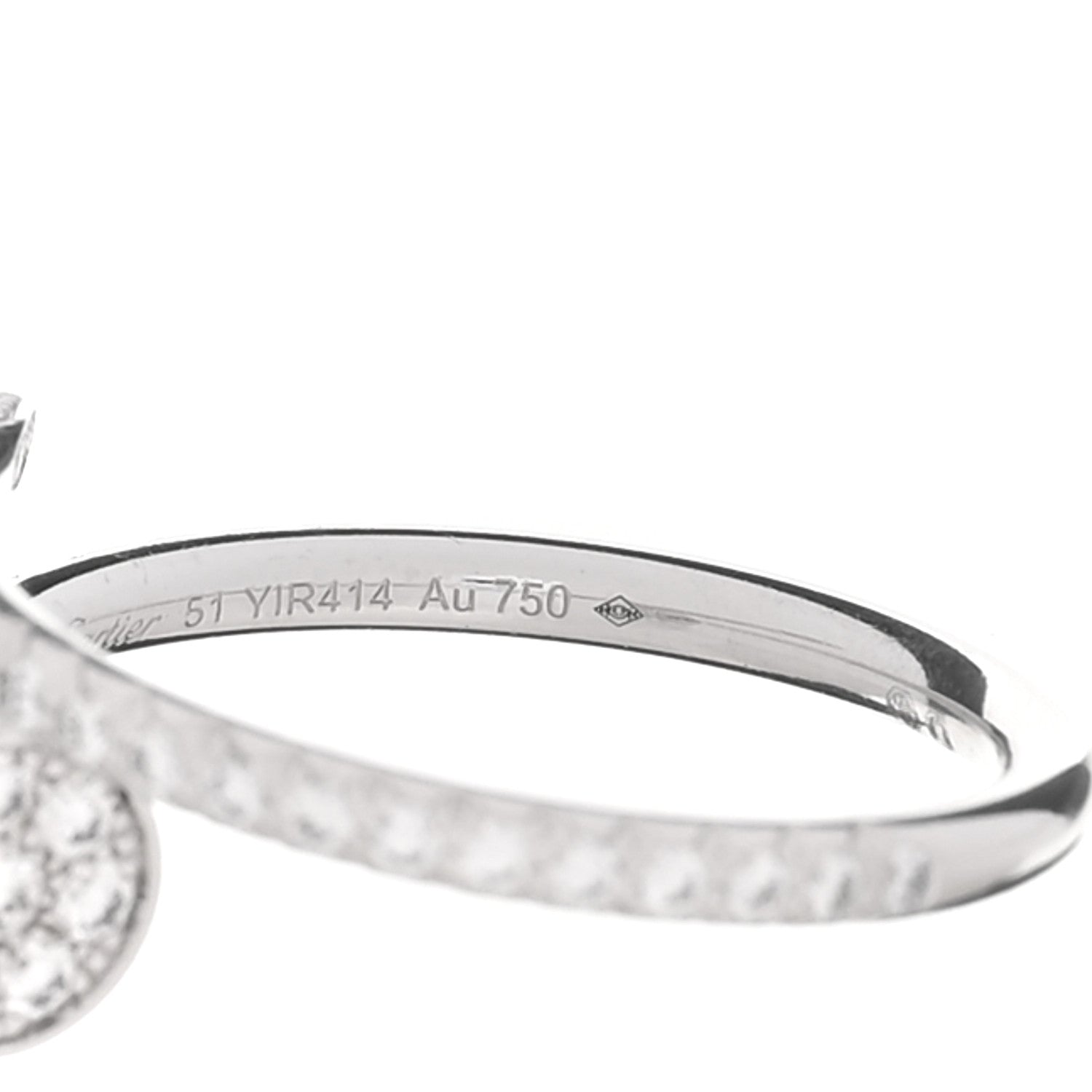18K White Gold Diamond Juste Un Clou Paved Ring 51 5.75 — view 5