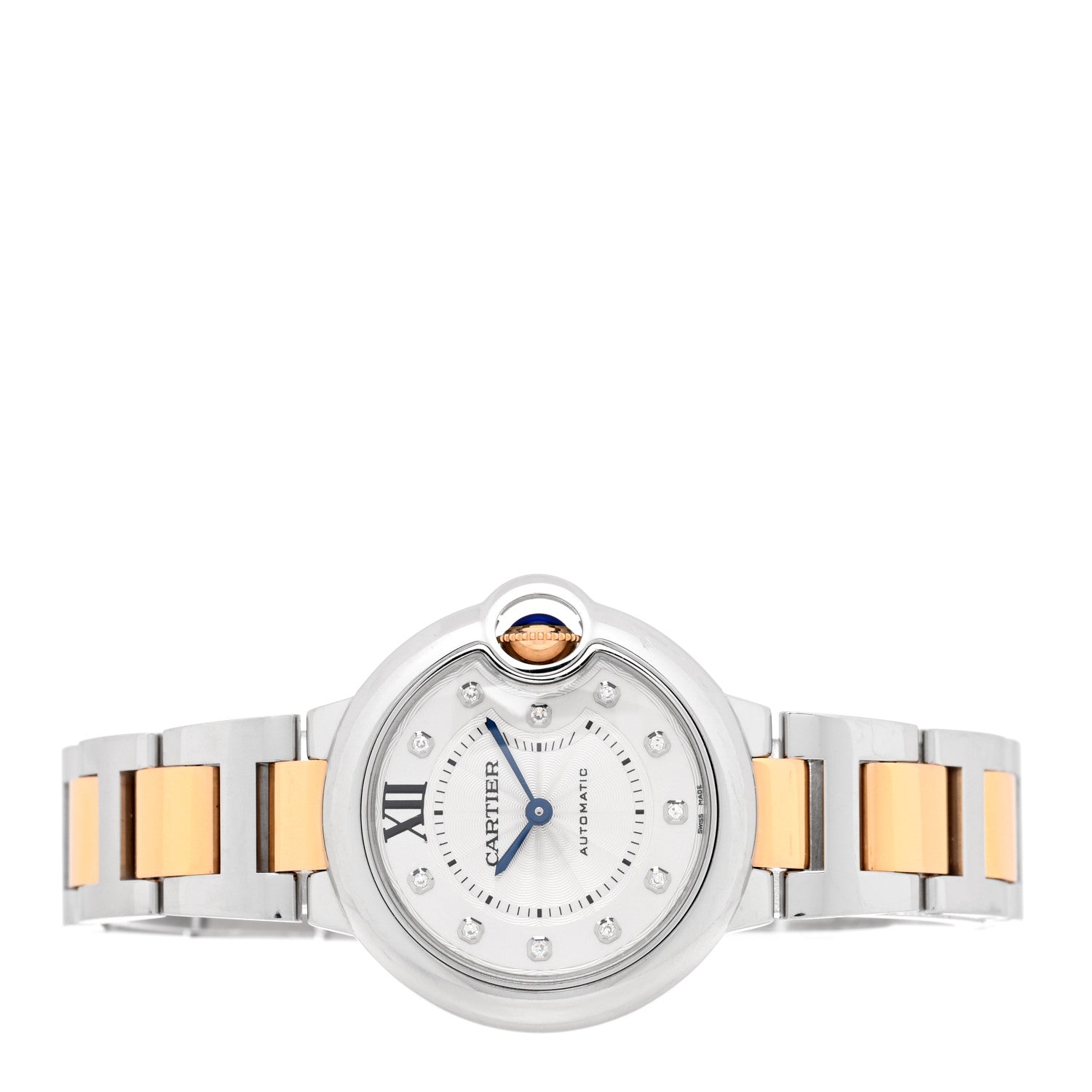 Stainless Steel 18K Yellow Gold Diamond 33mm Ballon Bleu De Cartier Automatic Watch — view 2