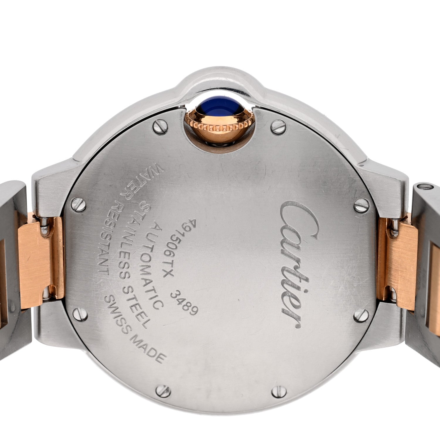 Stainless Steel 18K Yellow Gold Diamond 33mm Ballon Bleu De Cartier Automatic Watch — view 4