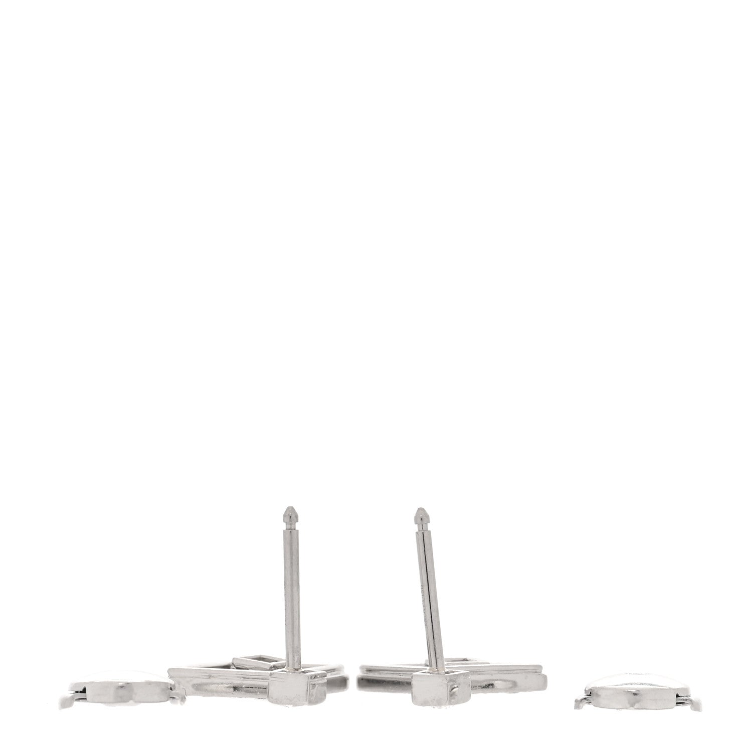 Platinum Diamond Open Square Drop Earrings — view 3