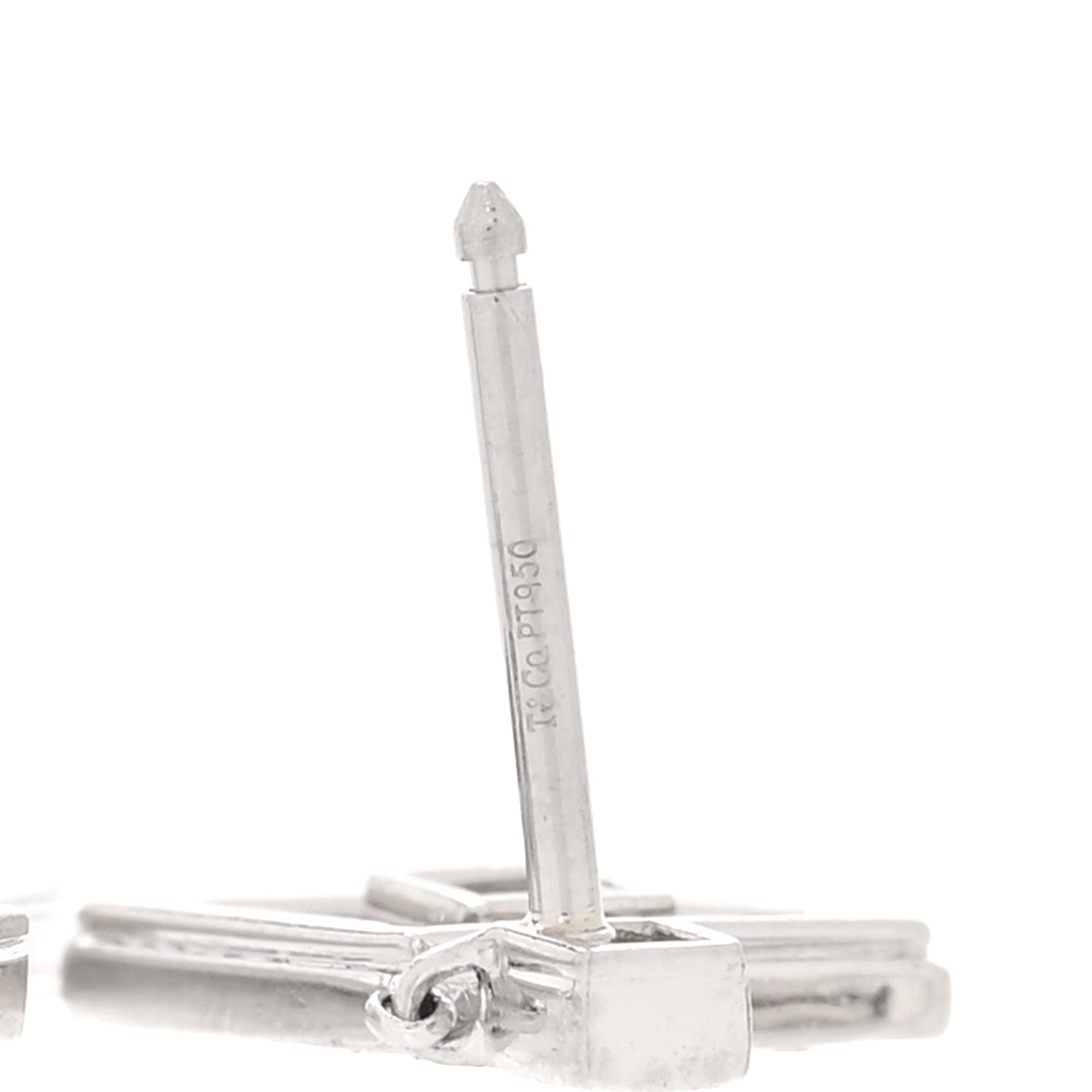 Platinum Diamond Open Square Drop Earrings — view 4