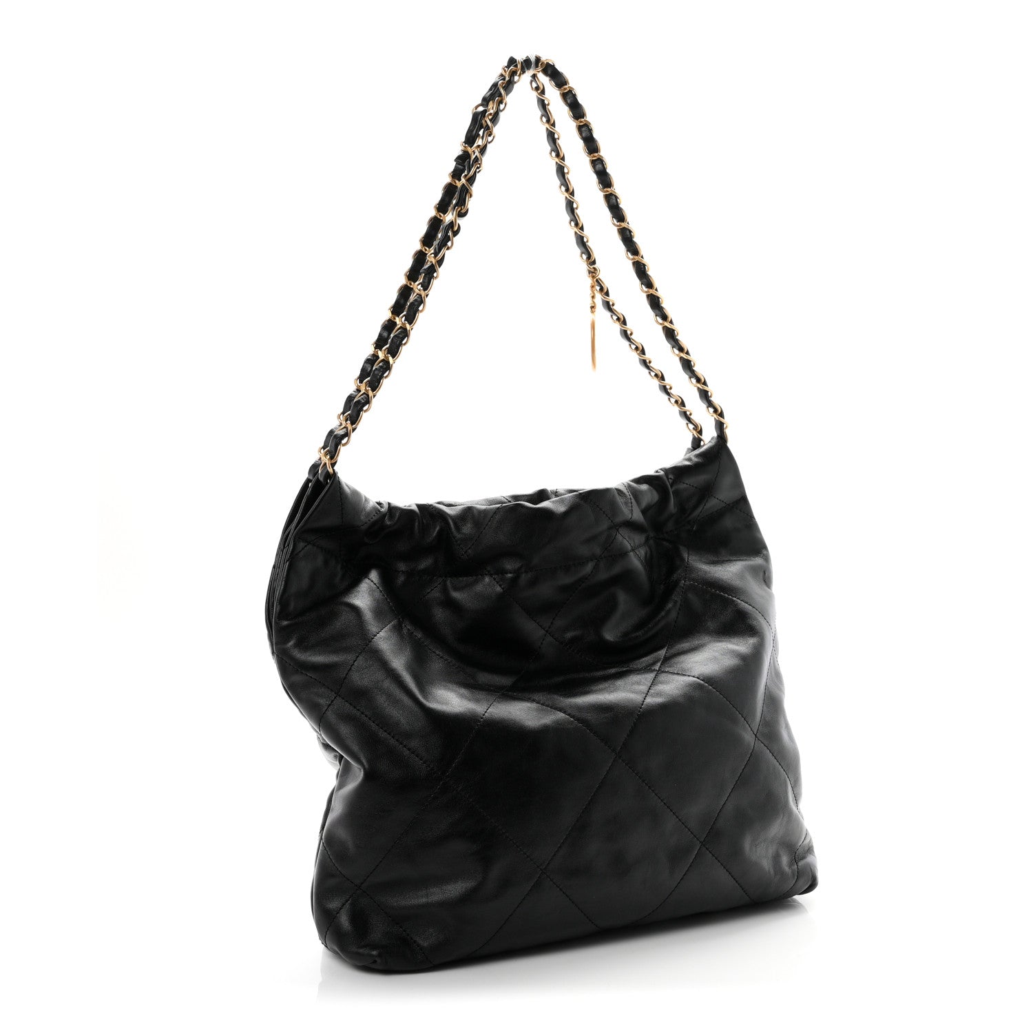 Shiny Calfskin Quilted Small Chanel 22 Black — view 4
