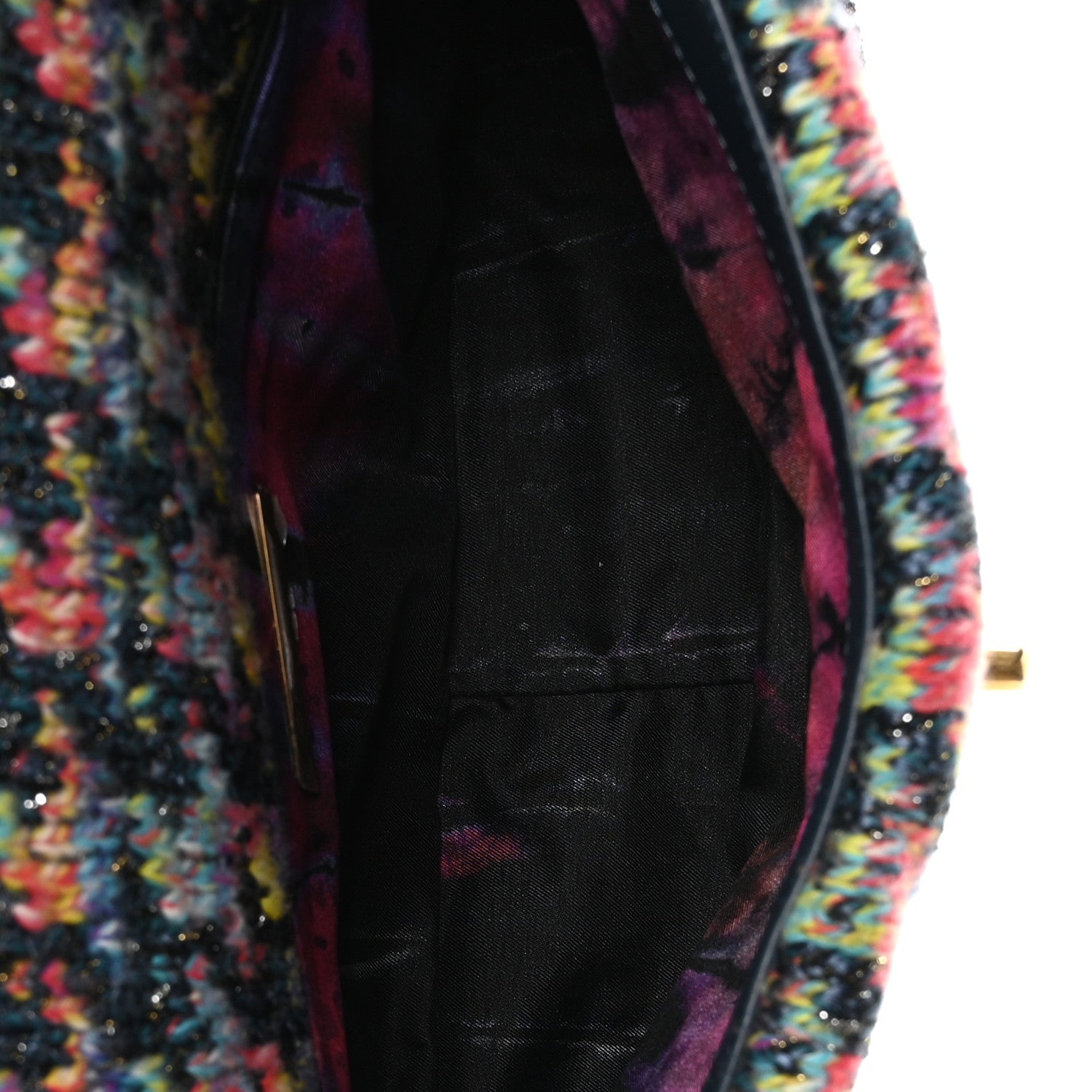 Tweed Quilted Medium Chanel 19 Flap Dark Multicolor — view 4