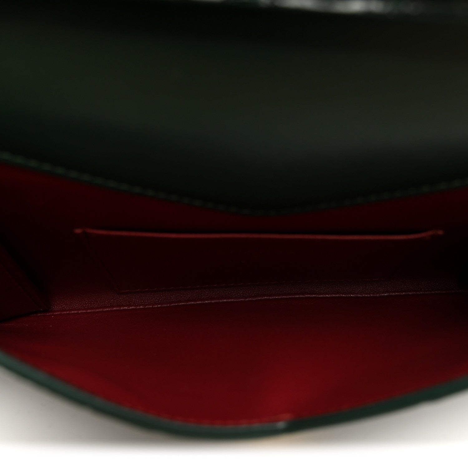 Calfskin Crocodile Embossed Envelope Clutch With Chain Emerald — view 5
