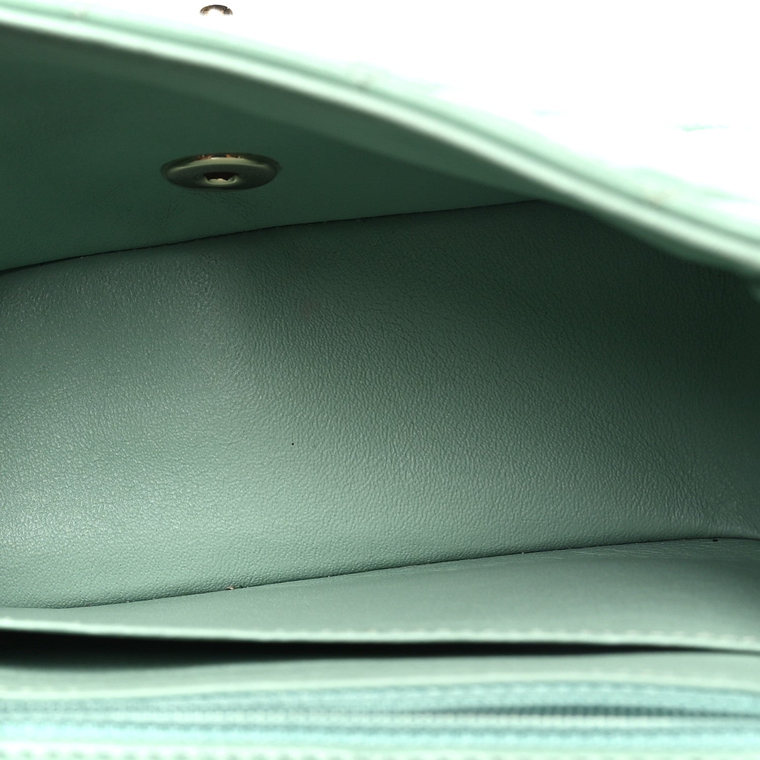 Lambskin Quilted Mini Square Flap Light Green — view 5