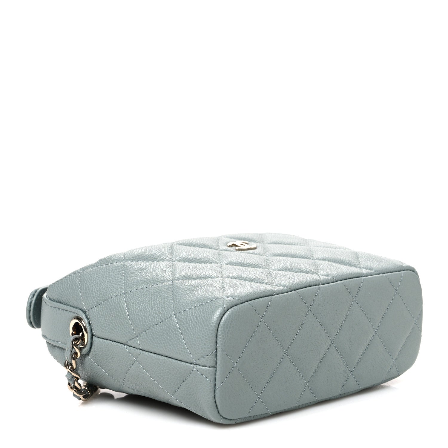 Caviar Quilted Hobo Clutch With Chain Light Green — view 4