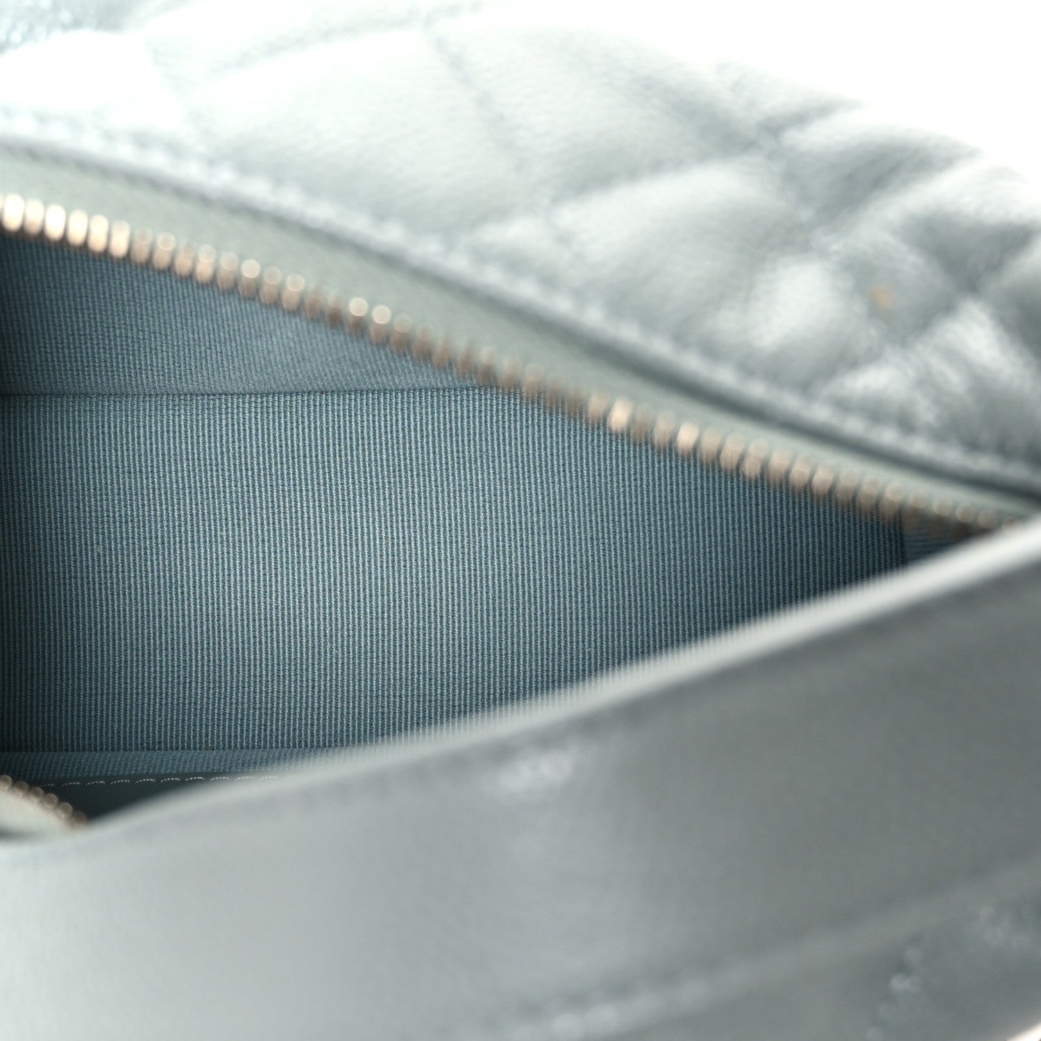 Caviar Quilted Hobo Clutch With Chain Light Green — view 5
