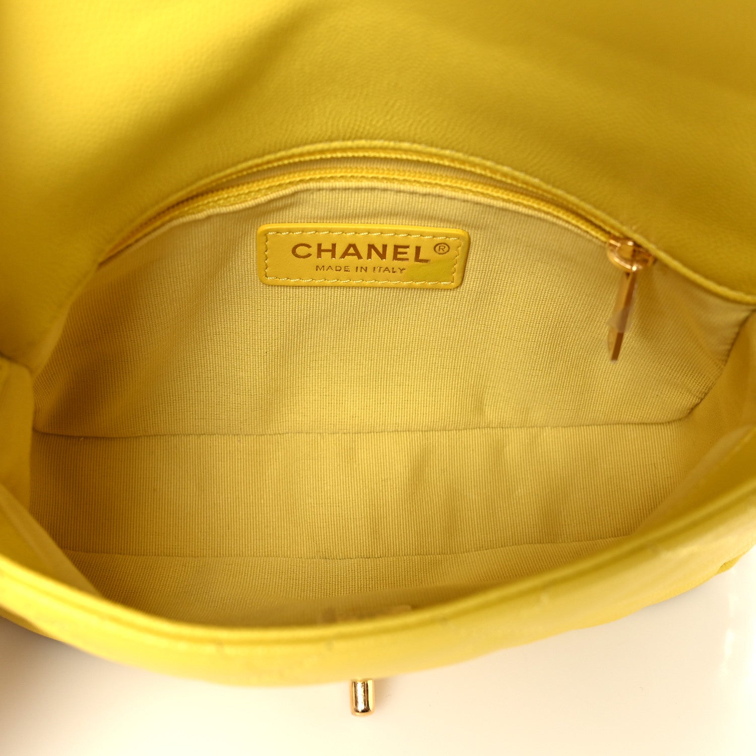 Caviar Quilted Mini CC You Flap Yellow — view 5