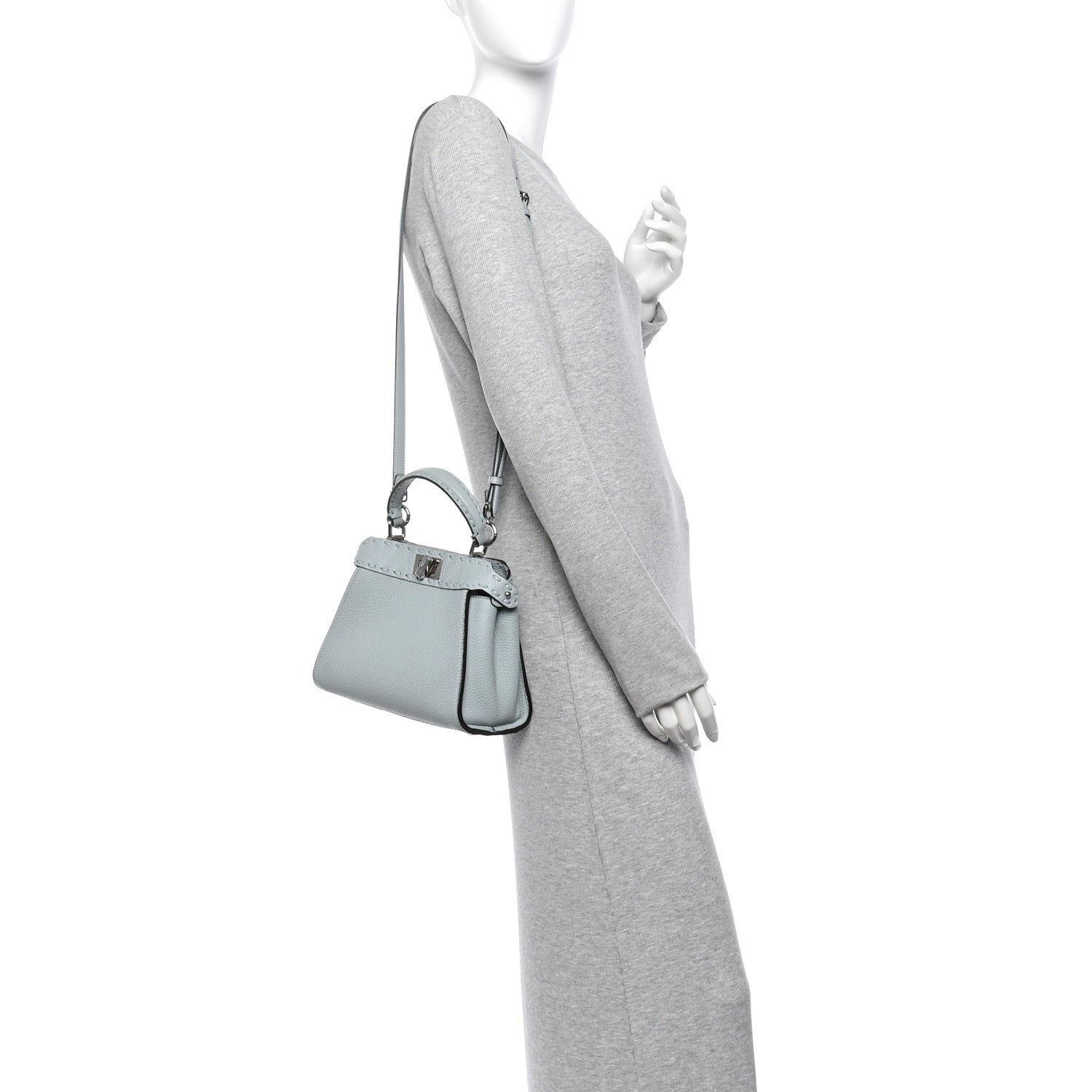 Cuoio Roma Sellerissima Nappa Sintetica Tape Stitch Mini Peekaboo Iconic Satchel Anice — view 2