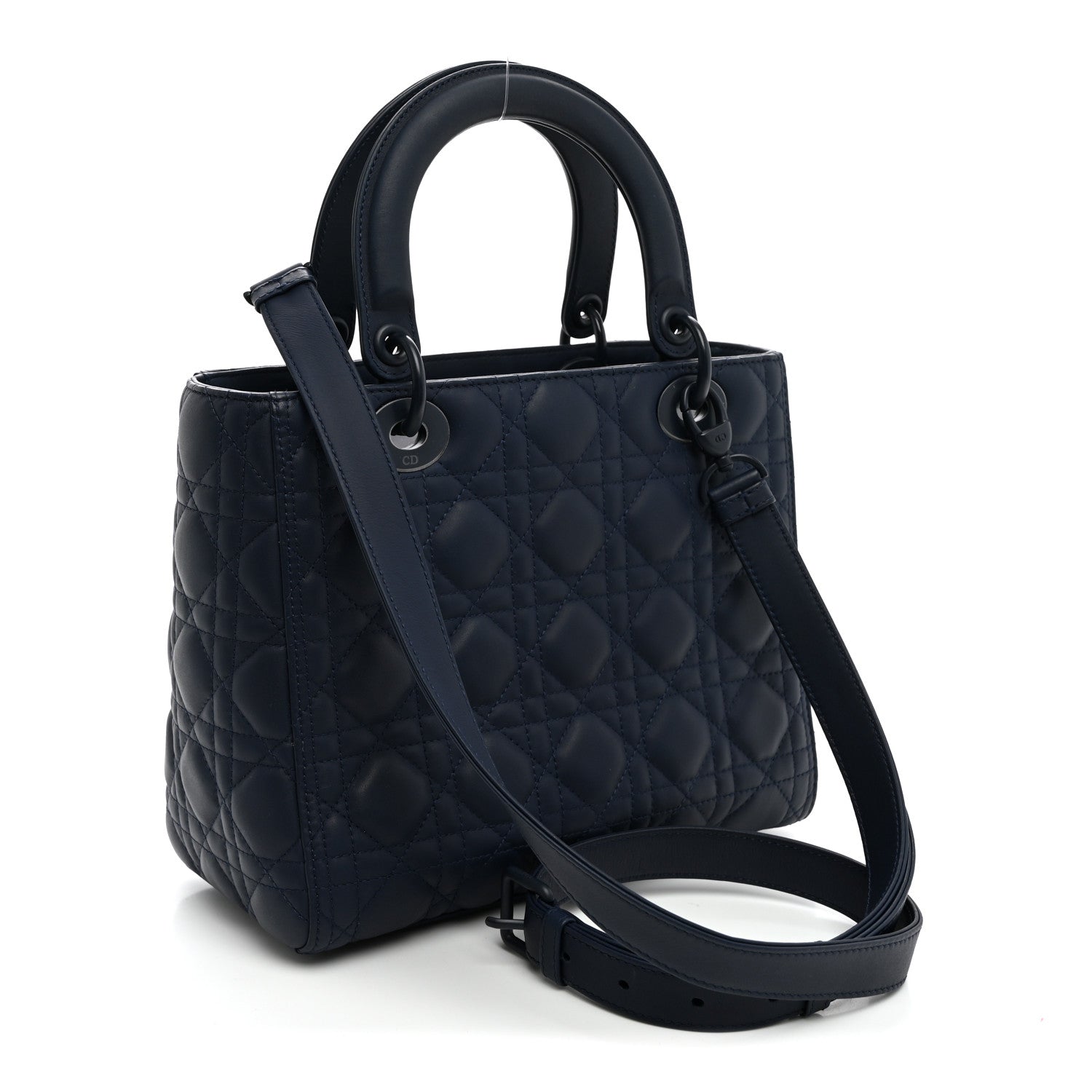 Ultra Matte Calfskin Cannage Medium Lady Dior Blue — view 3