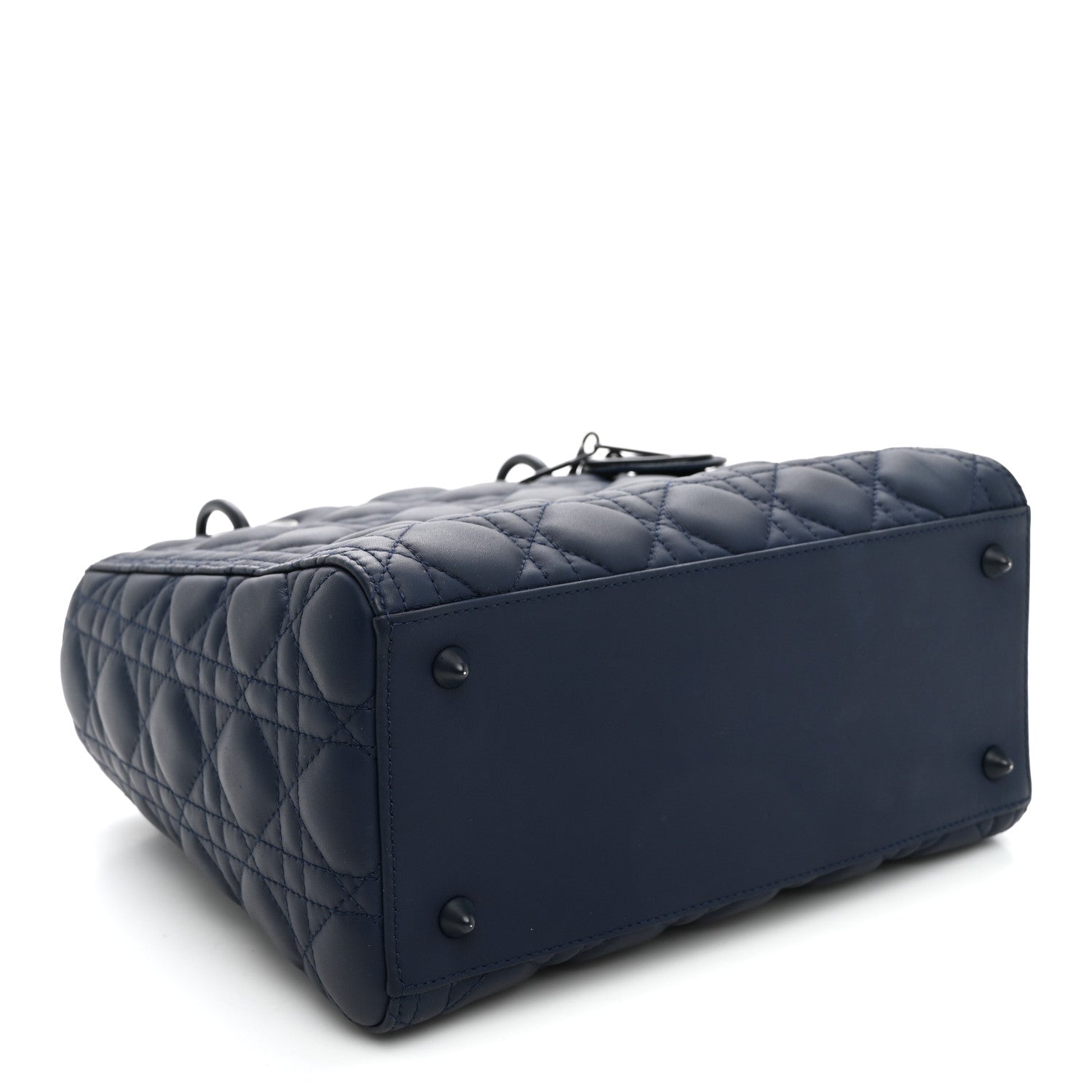 Ultra Matte Calfskin Cannage Medium Lady Dior Blue — view 4