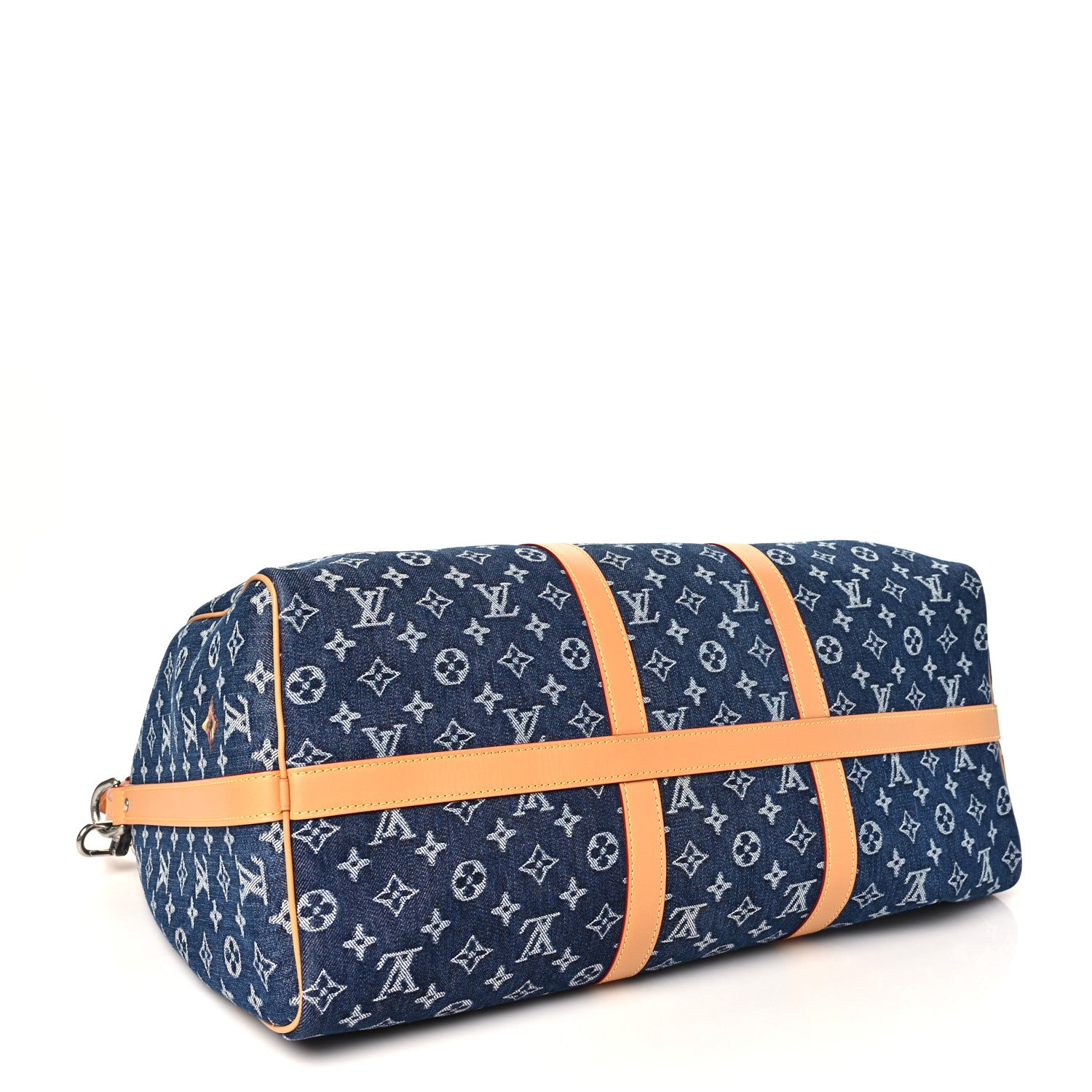 Denim Monogram Flowers Keepall Bandouliere 50 Blue — view 3