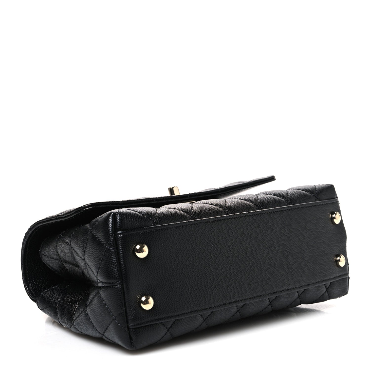 Caviar Quilted Mini Coco Handle Flap Black — view 4