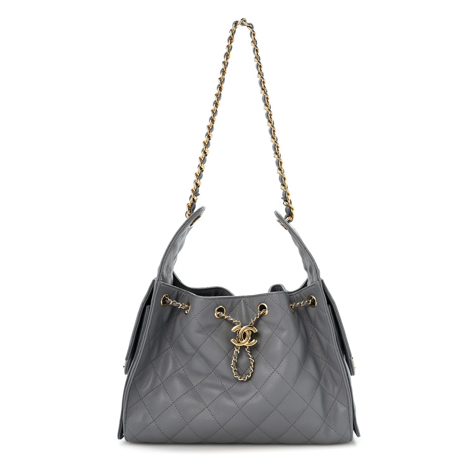 Caviar Quilted Small Chanel 25 Handbag Dark Grey
