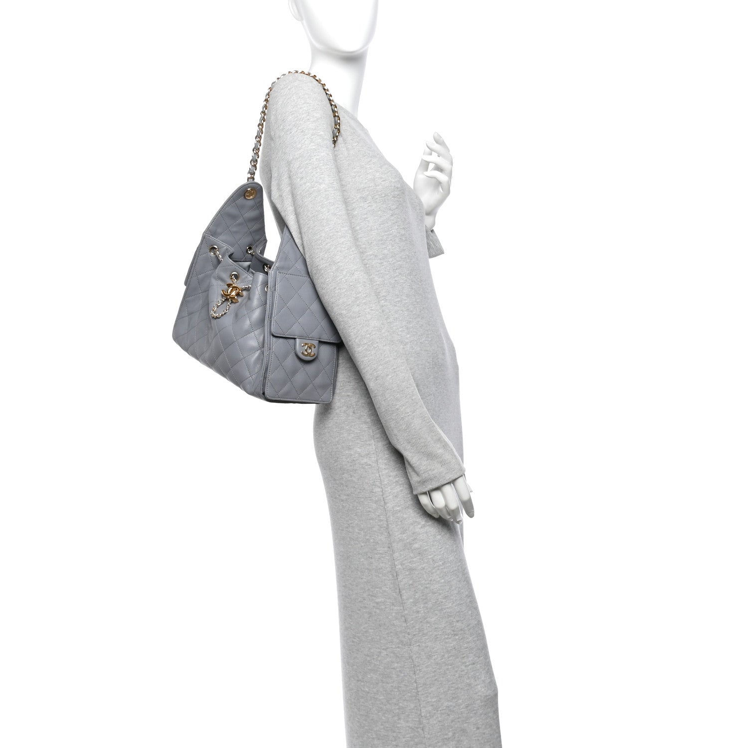 Caviar Quilted Small Chanel 25 Handbag Dark Grey — view 2