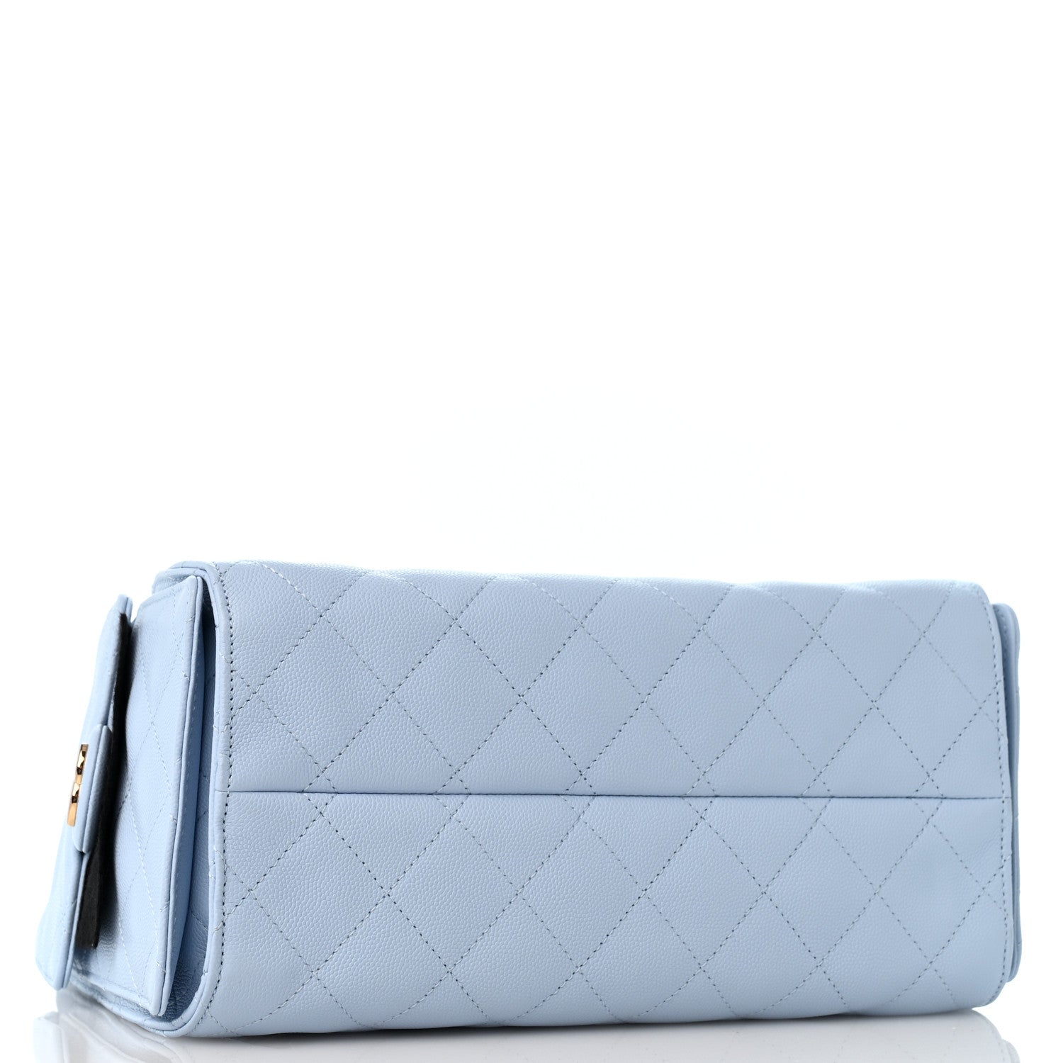 Caviar Quilted Small Chanel 25 Handbag Light Blue — view 4