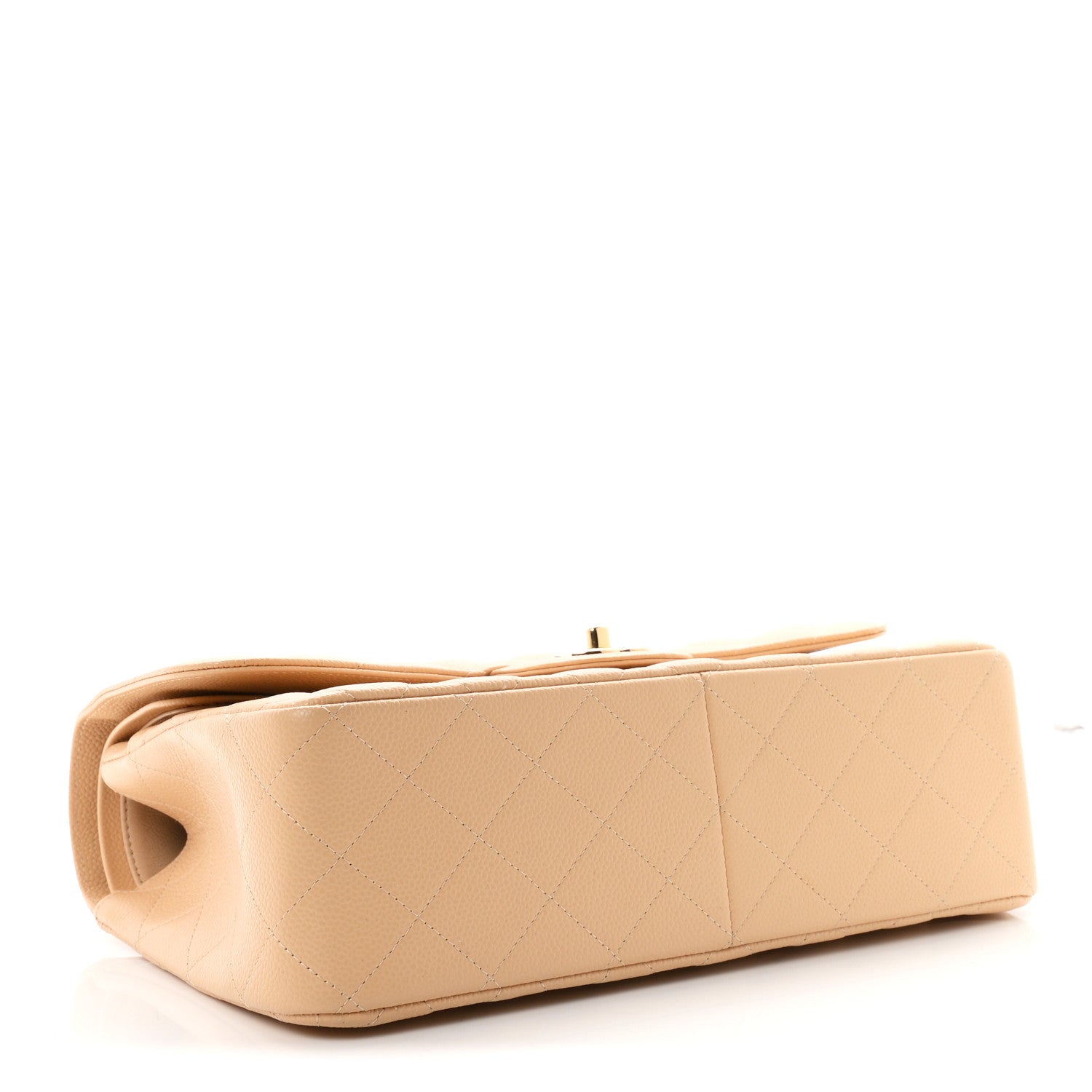 Caviar Quilted Jumbo Double Flap Beige Clair — view 4