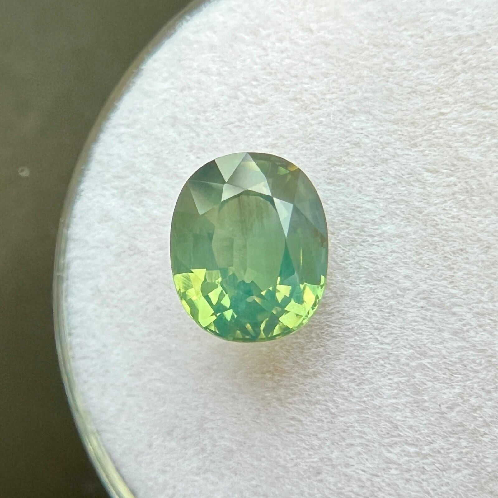 2.10ct GIA CERTIFIED Untreated Sapphire THAI Green Blue Oval Cut Gem 7.8x6.3mm — view 3