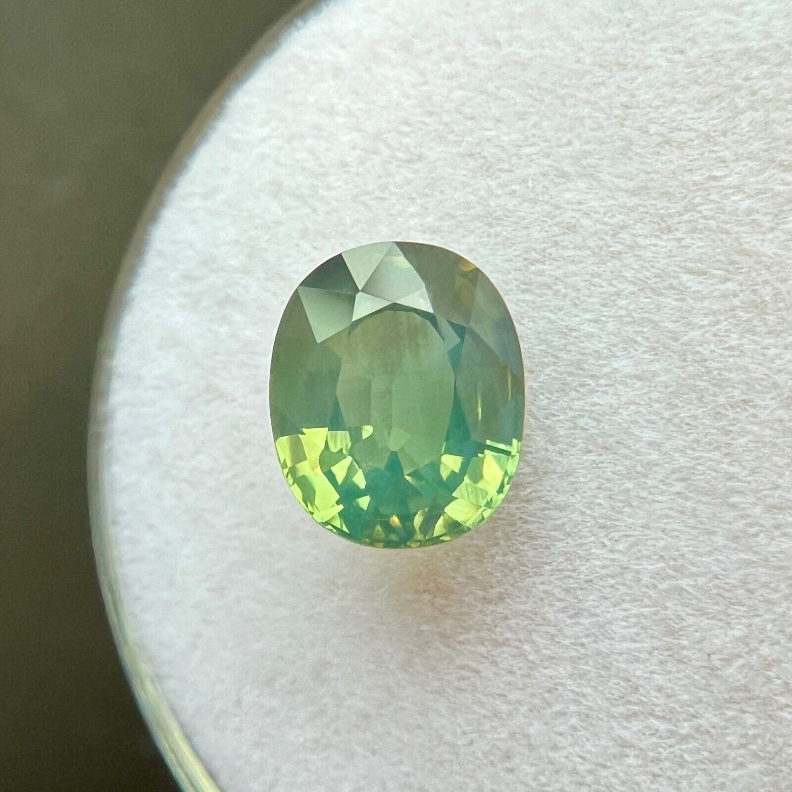 2.10ct GIA CERTIFIED Untreated Sapphire THAI Green Blue Oval Cut Gem 7.8x6.3mm — view 4