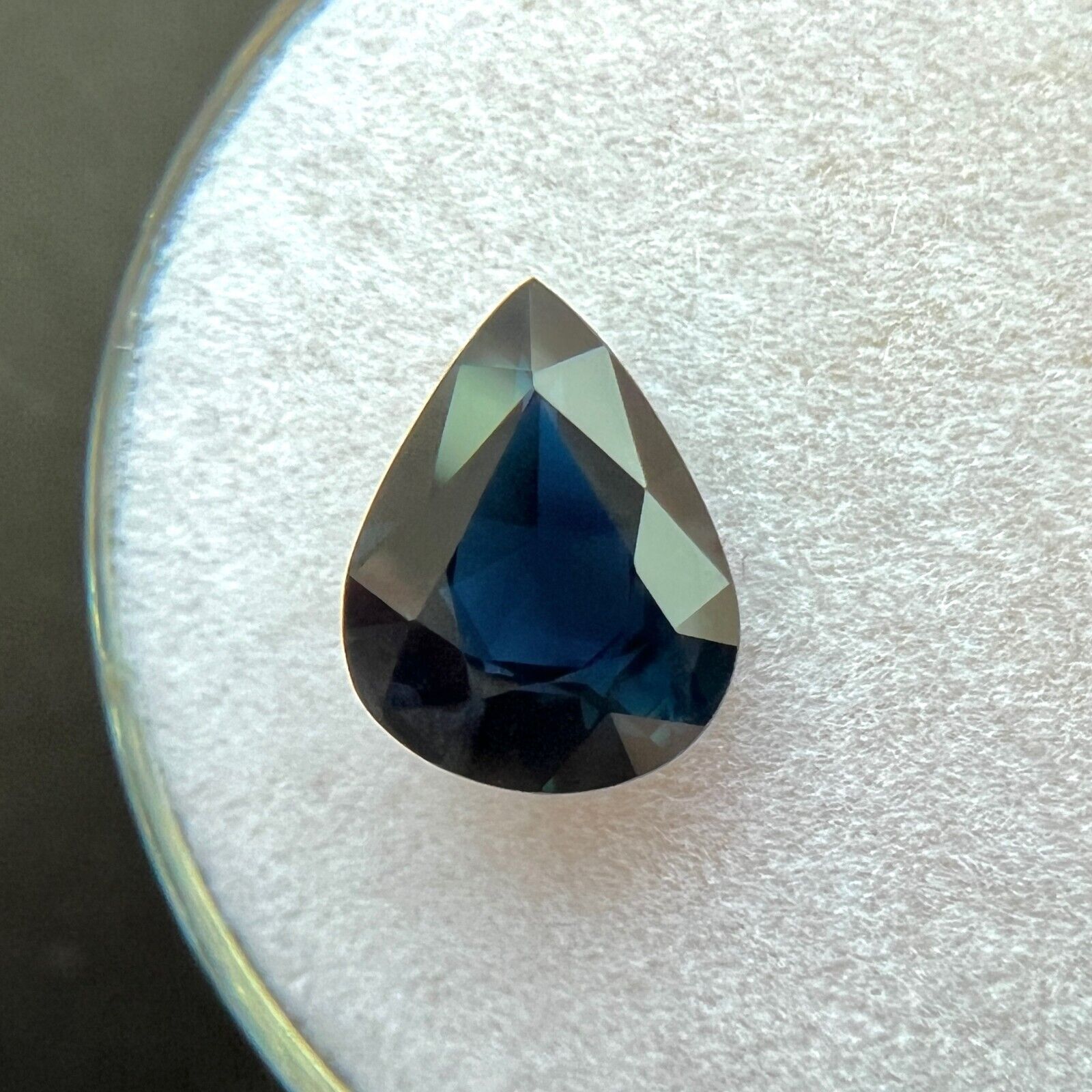 GIA CERTIFIED 1.69ct Deep Blue UNTREATED Sapphire Pear Teardrop Cut Gem 9.3x7mm — view 5