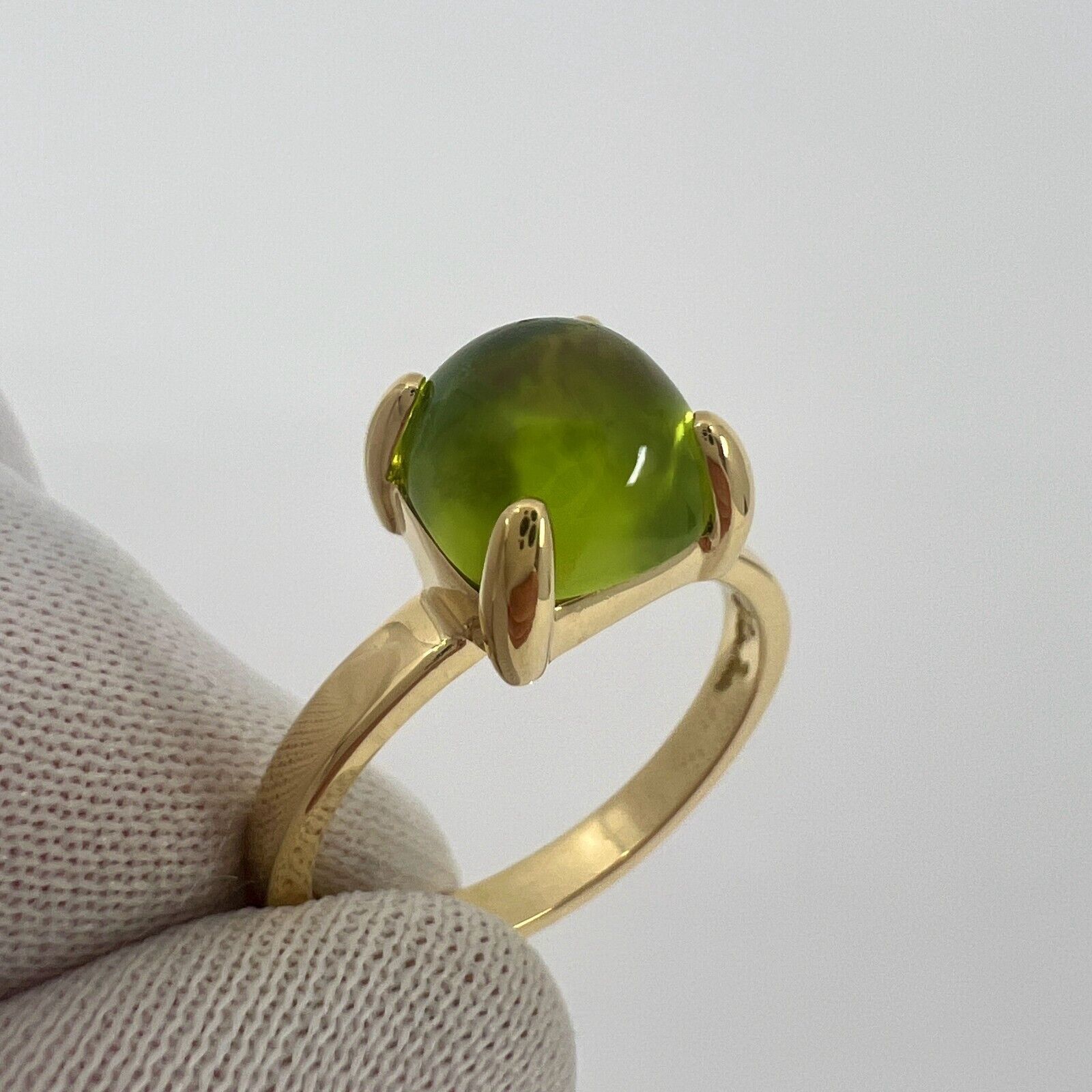 Tiffany & Co Paloma Picasso Green Peridot Sugarstack Loaf 18k Yellow Gold Ring — view 5