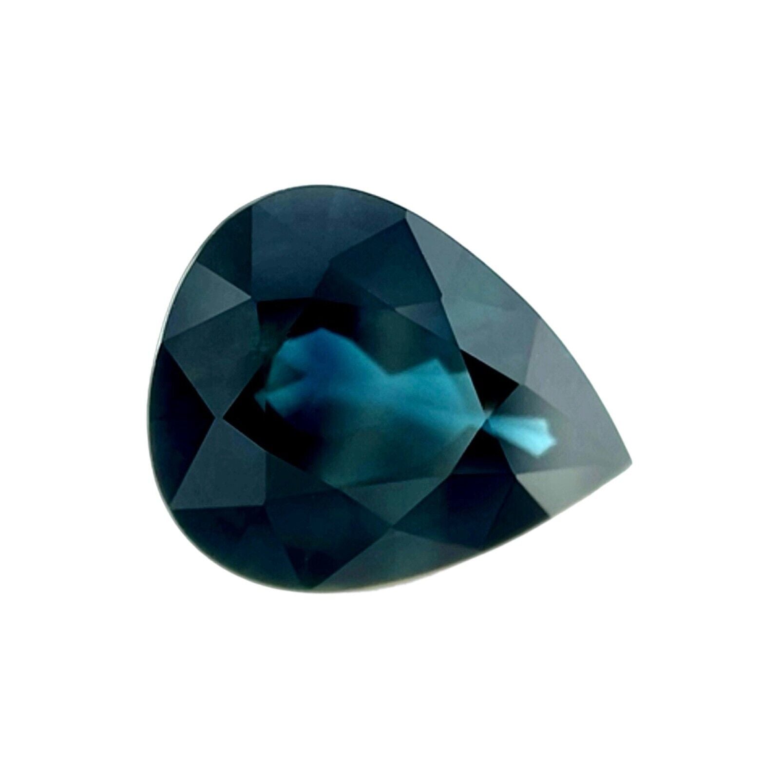 3.09ct THAI Sapphire Natural Pear Cut GRA CERTIFIED Deep Blue Teal 10.9x8.8mm — view 2