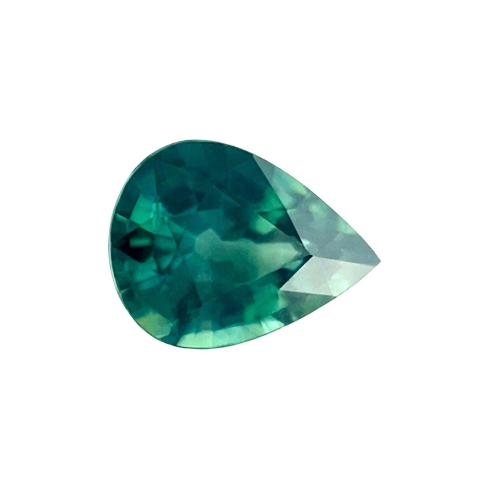 NATURAL 1.73ct Vivid Blue Green TEAL Sapphire Pear Teardrop Cut 8.6x6.3mm — view 2