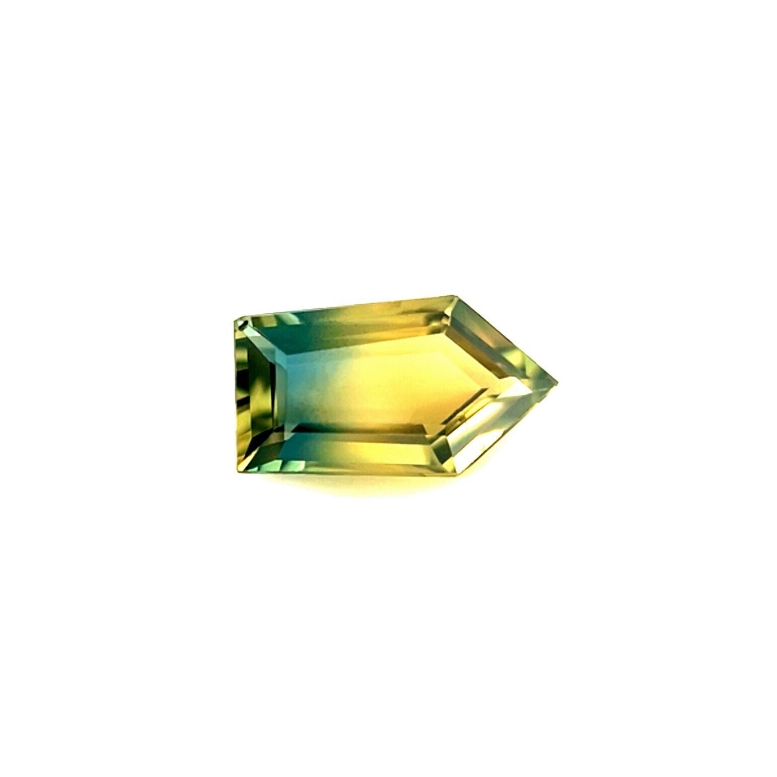 GIA Certified UNIQUE 1.02ct Bi Colour Sapphire Fancy PENTAGON 8.6x4.8mm NO HEAT — view 1
