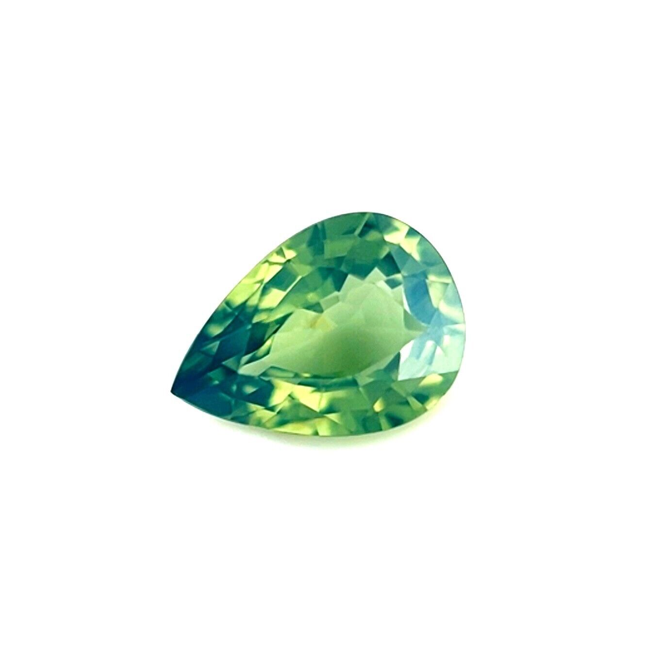 NATURAL Untreated Sapphire 1.21ct Greenish Yellow CERTIFIED Pear 7.9x5.7mm VVS — view 2