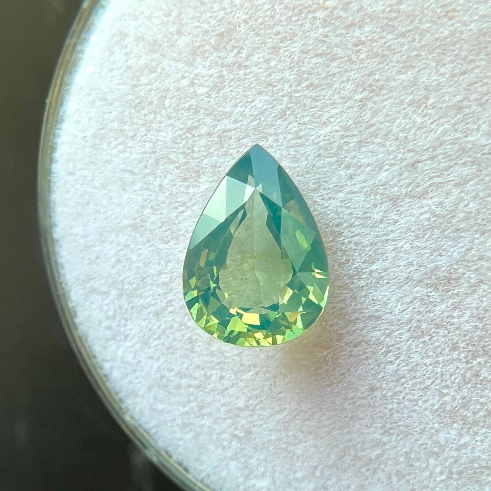 NATURAL Untreated Sapphire 1.21ct Greenish Yellow CERTIFIED Pear 7.9x5.7mm VVS — view 4