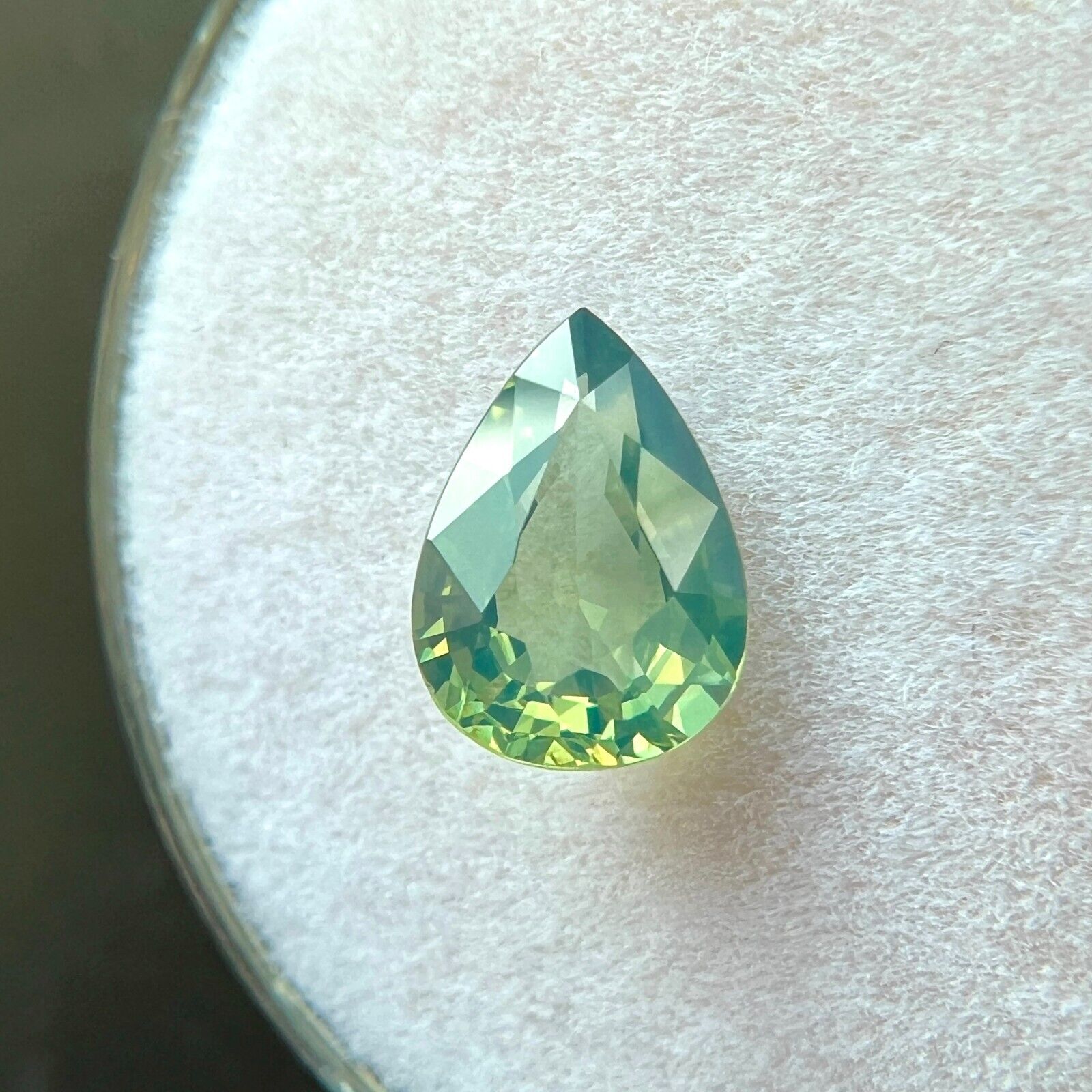 NATURAL Untreated Sapphire 1.21ct Greenish Yellow CERTIFIED Pear 7.9x5.7mm VVS — view 5