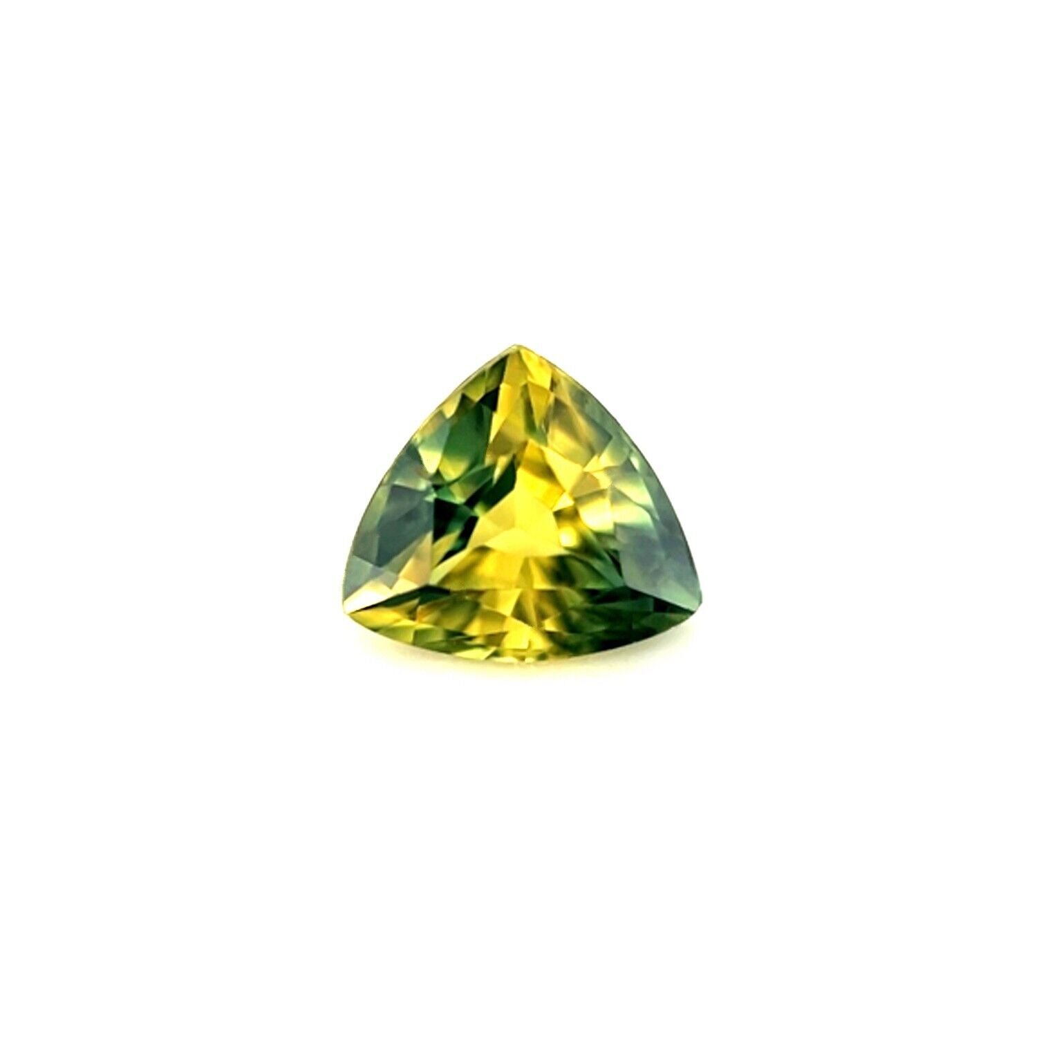 GIA CERTIFIED No Heat 0.81ct Bi Colour Sapphire Blue Yellow Triangle 5.3x5.9mm