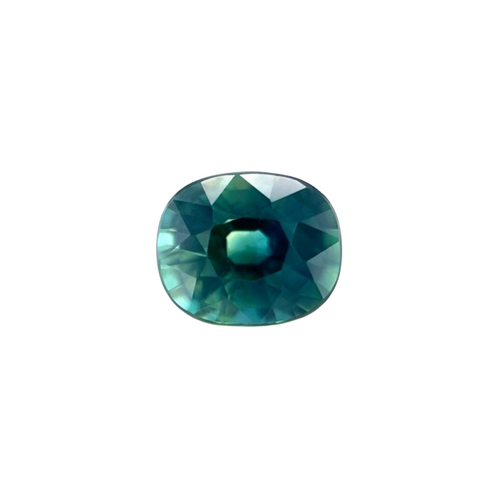 NATURAL 1.37ct GIA Certified Green Blue UNTREATED Sapphire Cushion Cut 6.7x5.5mm