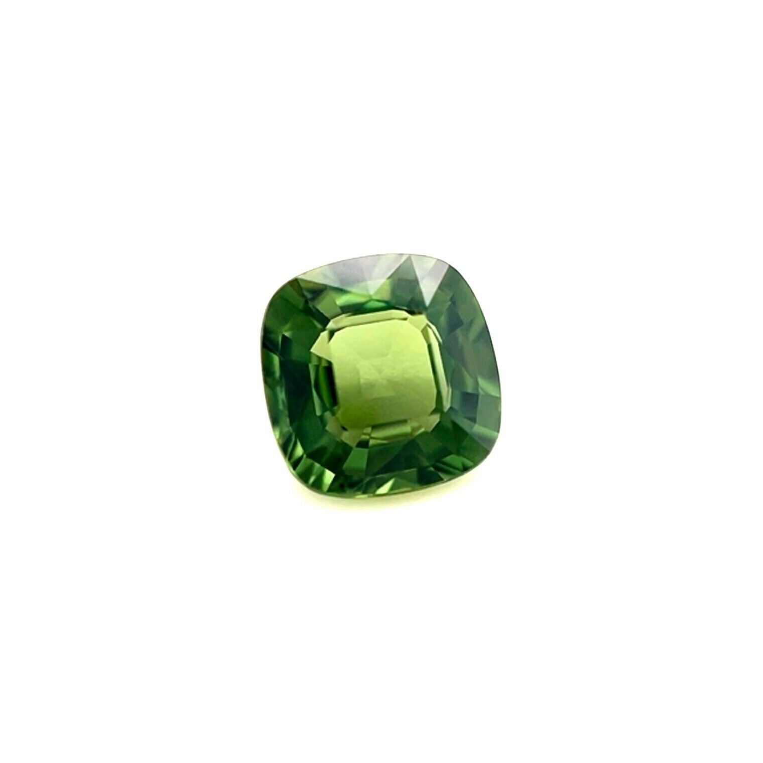 NATURAL 1.24ct GIA Certified Green UNTREATED Sapphire Cushion Cut Gem 6.1x6.1mm