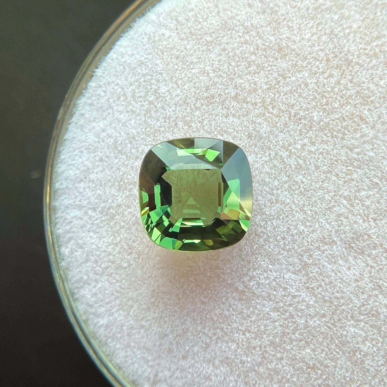 NATURAL 1.24ct GIA Certified Green UNTREATED Sapphire Cushion Cut Gem 6.1x6.1mm — view 5
