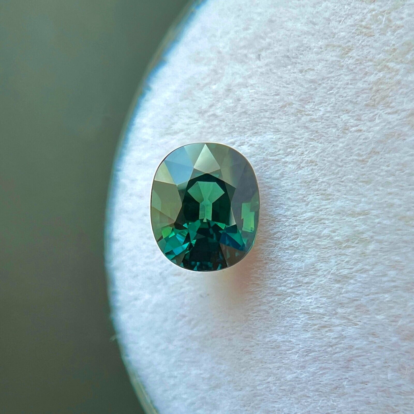 GIA CERTIFIED 1.26ct Teal Green Blue UNTREATED Sapphire 6.3x5.3mm Oval Cut Gem — view 5
