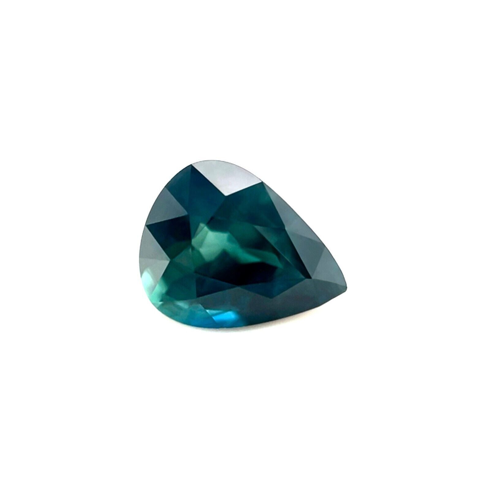 1.73ct GIA CERTIFIED Untreated Teal Sapphire Green Blue Pear Teardrop 7.9x6.3mm