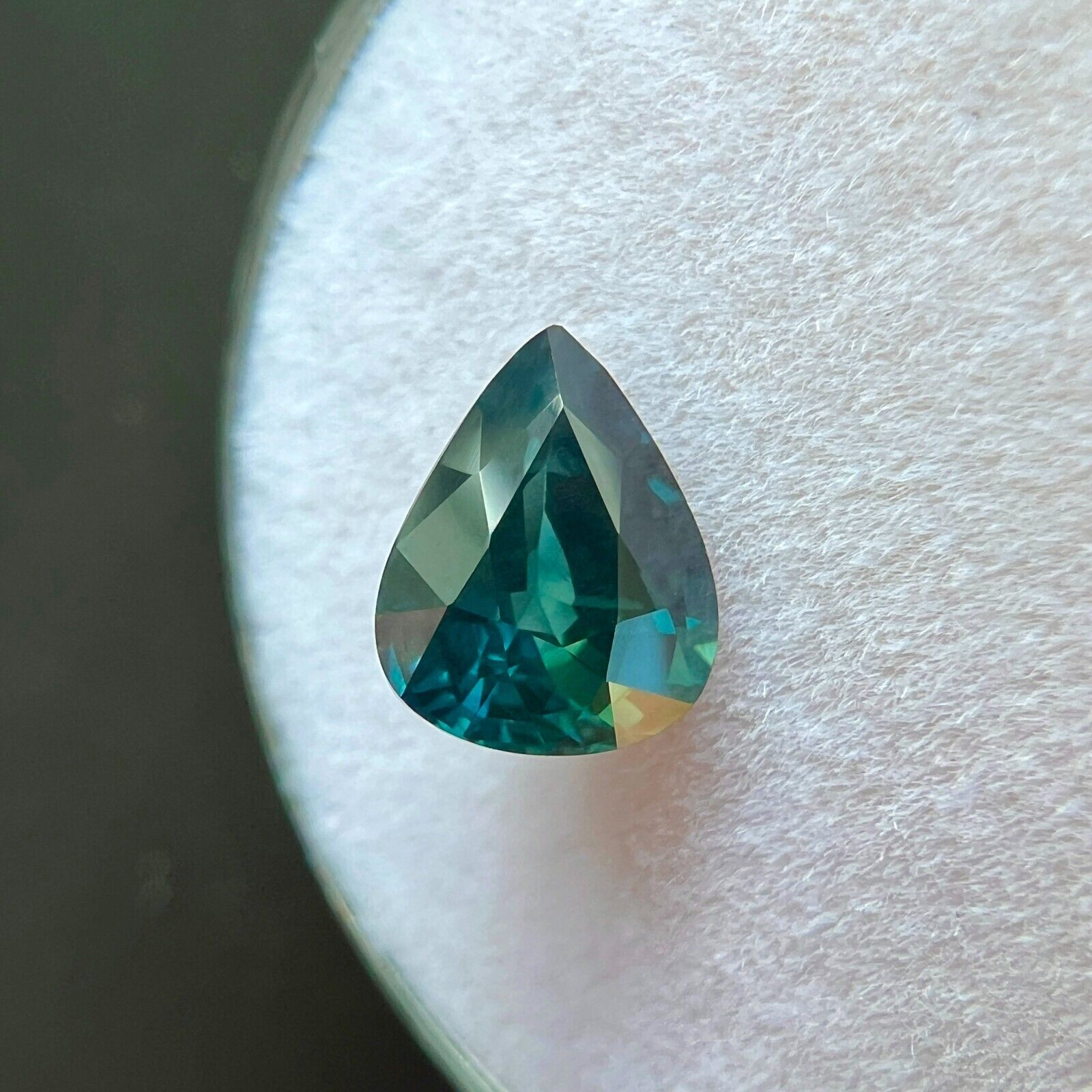 1.73ct GIA CERTIFIED Untreated Teal Sapphire Green Blue Pear Teardrop 7.9x6.3mm — view 3