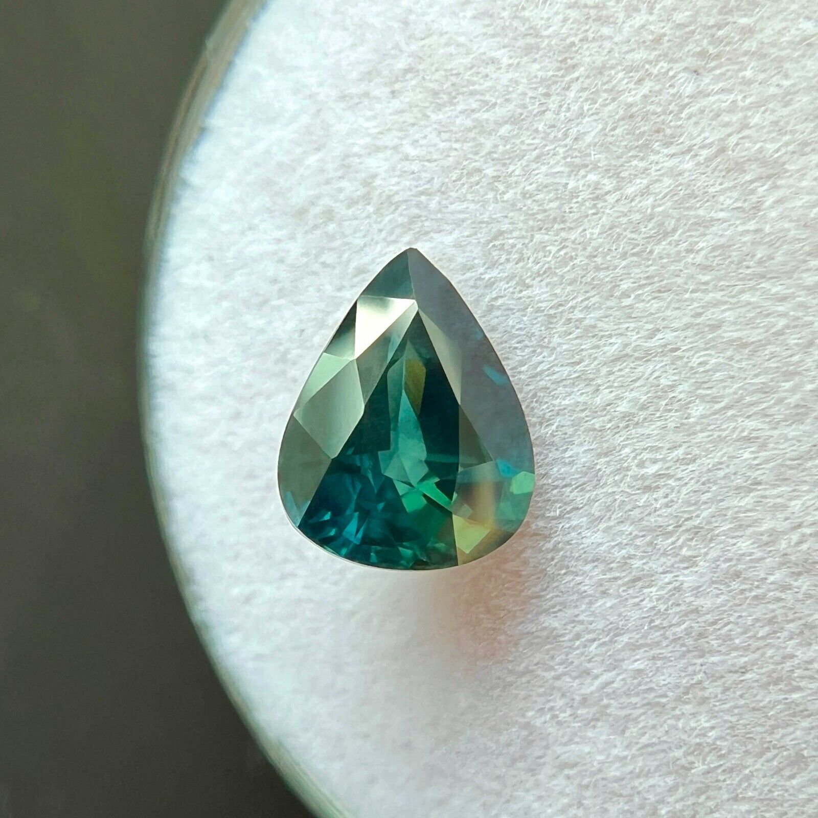 1.73ct GIA CERTIFIED Untreated Teal Sapphire Green Blue Pear Teardrop 7.9x6.3mm — view 4