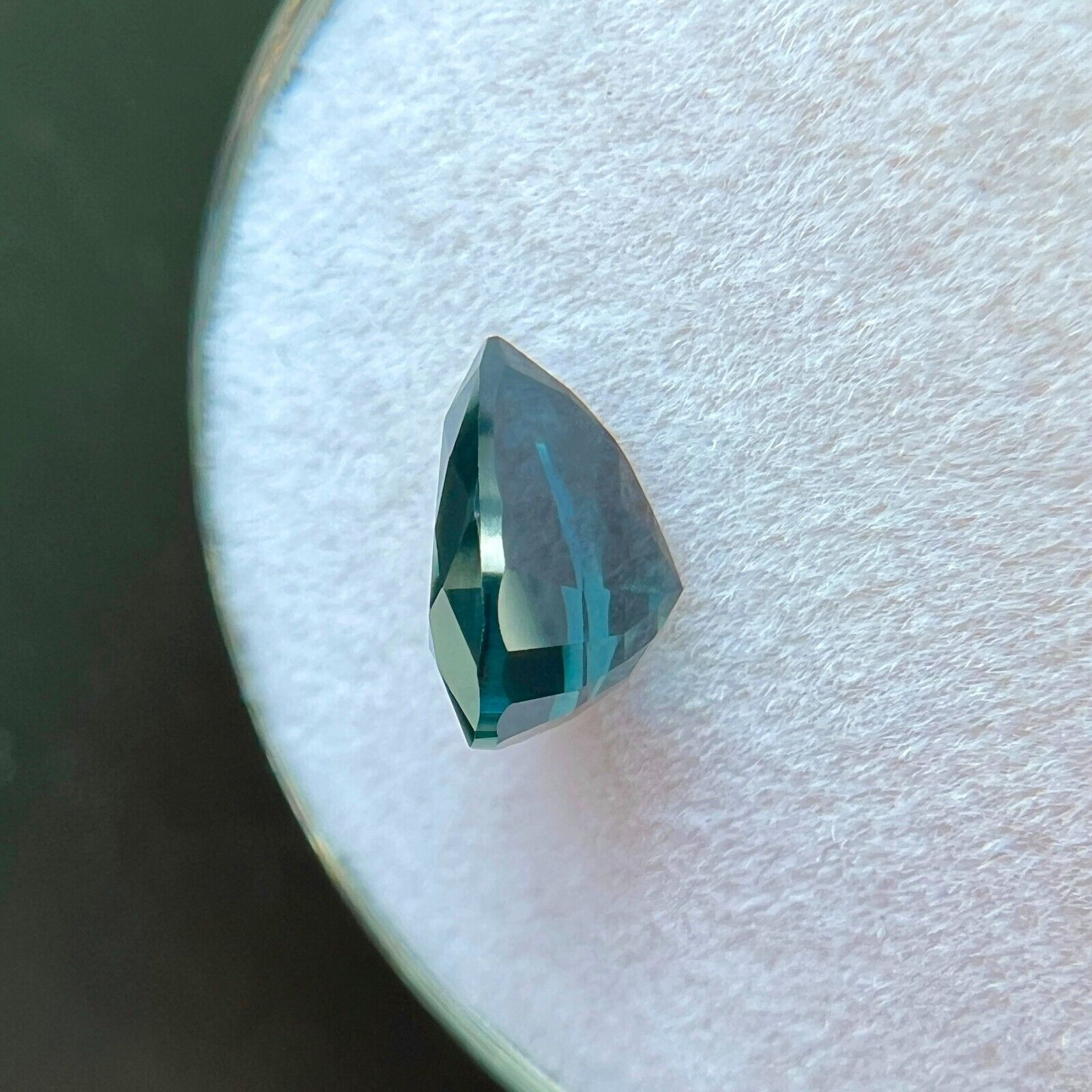 1.73ct GIA CERTIFIED Untreated Teal Sapphire Green Blue Pear Teardrop 7.9x6.3mm — view 5