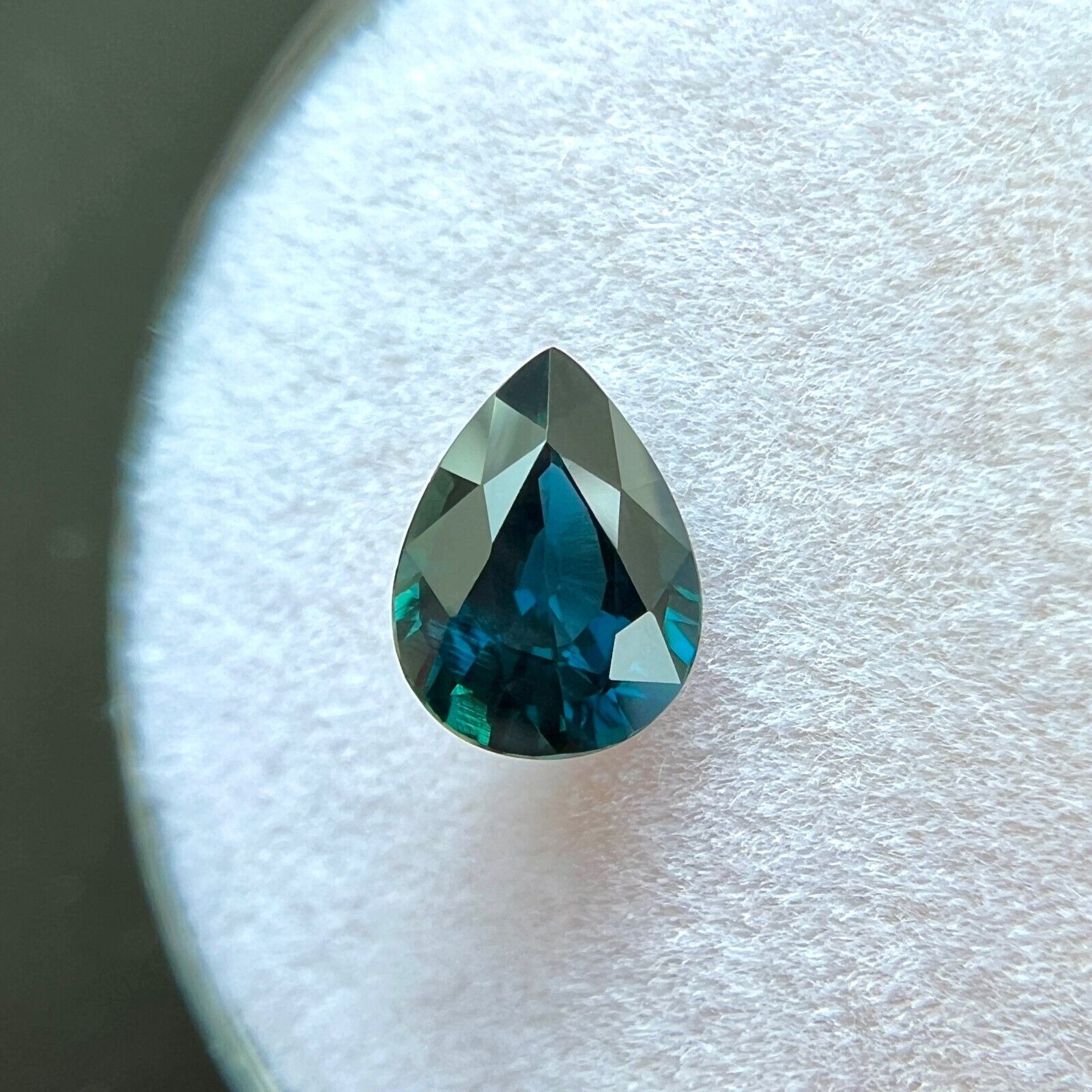 GIA CERTIFIED Natural 1.03ct Deep Blue Untreated Sapphire Pear Cut Gem 7.3x5.3mm — view 3