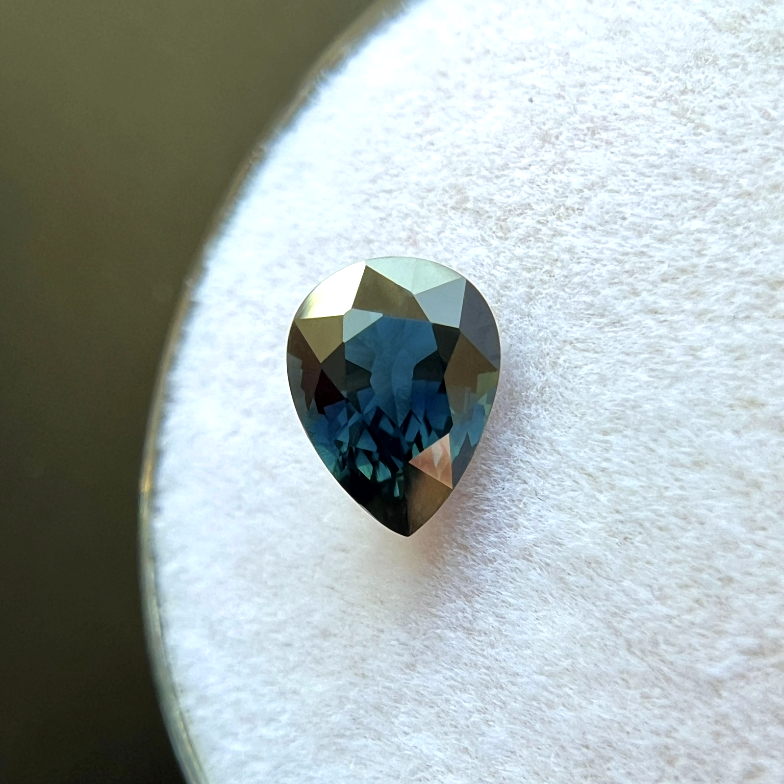 1.06ct GIA CERTIFIED Untreated DEEP Blue Sapphire Blue Pear Teardrop 7.2x5.4mm — view 3