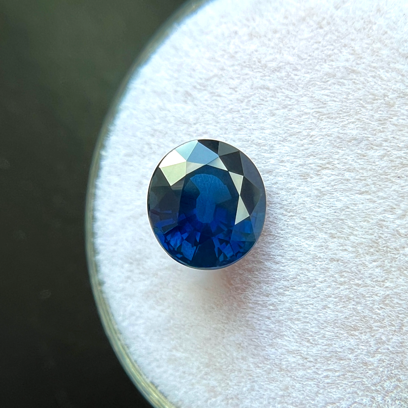 Fine 1.97ct NATURAL Deep Blue Sapphire Oval Cut RARE 7.5x6.8mm Loose Gemstone VS — view 4