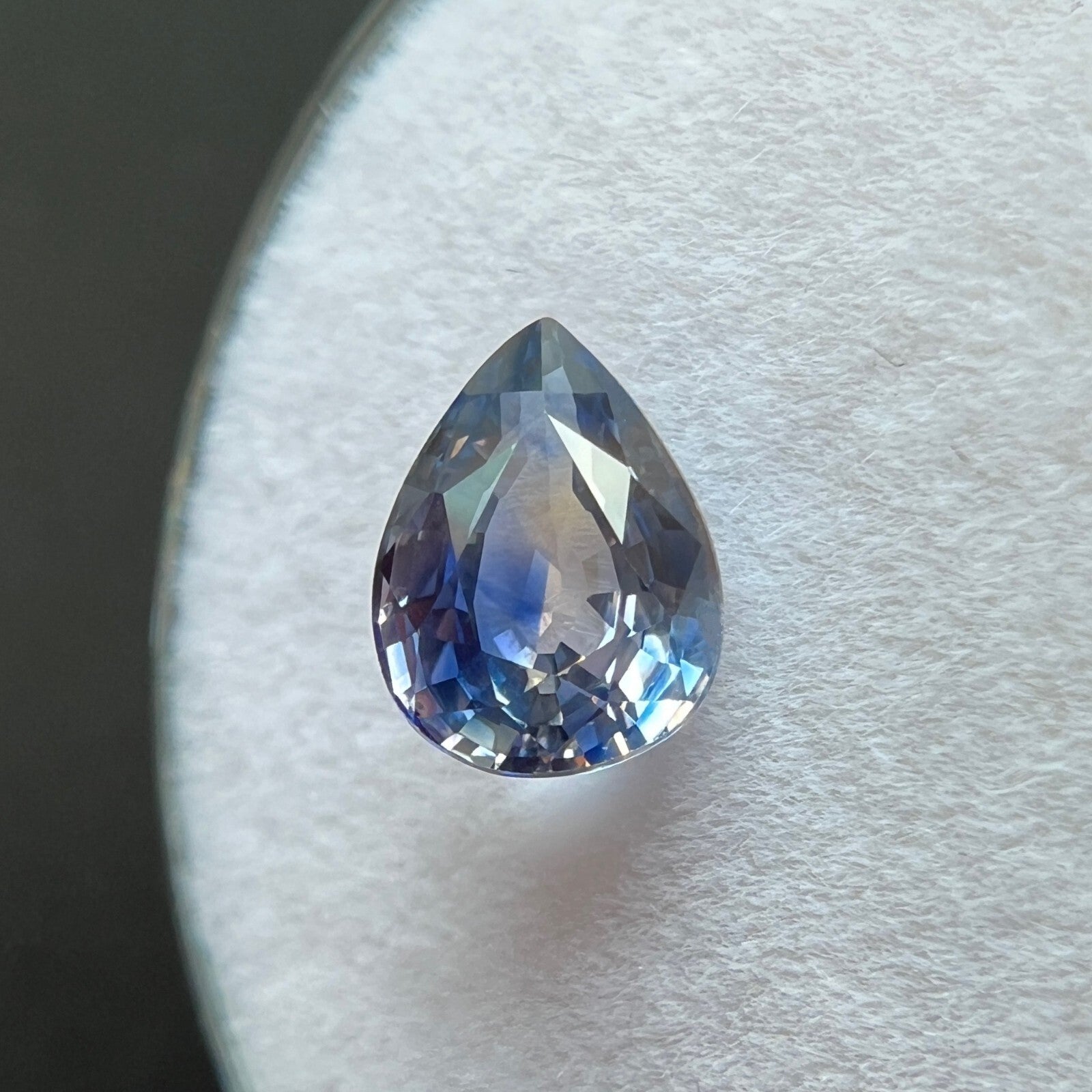 NATUAL 1.29ct Purple Blue BI COLOUR Ceylon Sapphire Pear Cut Loose Gem 7.6x5.6mm — view 3