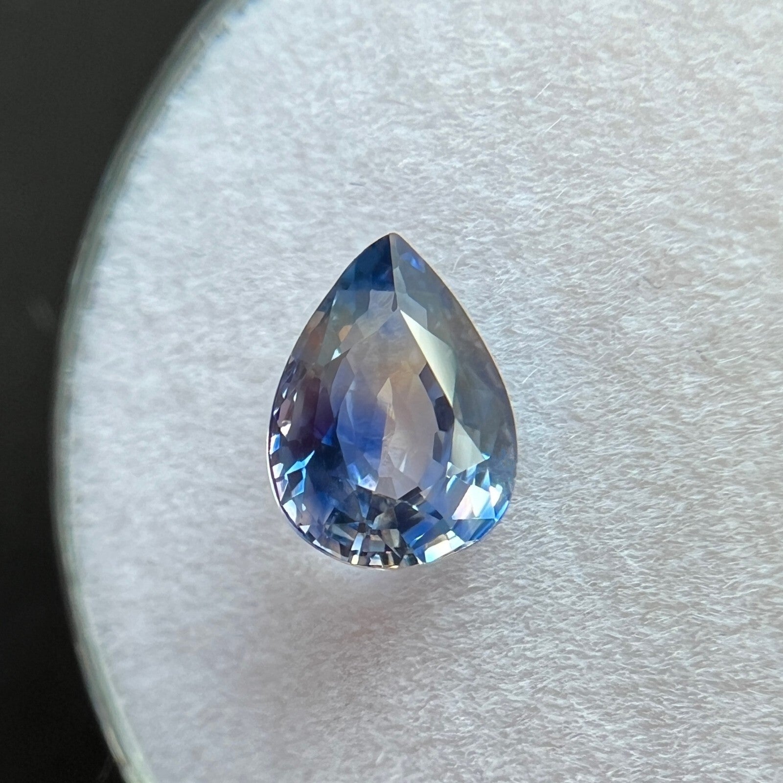 NATUAL 1.29ct Purple Blue BI COLOUR Ceylon Sapphire Pear Cut Loose Gem 7.6x5.6mm — view 4