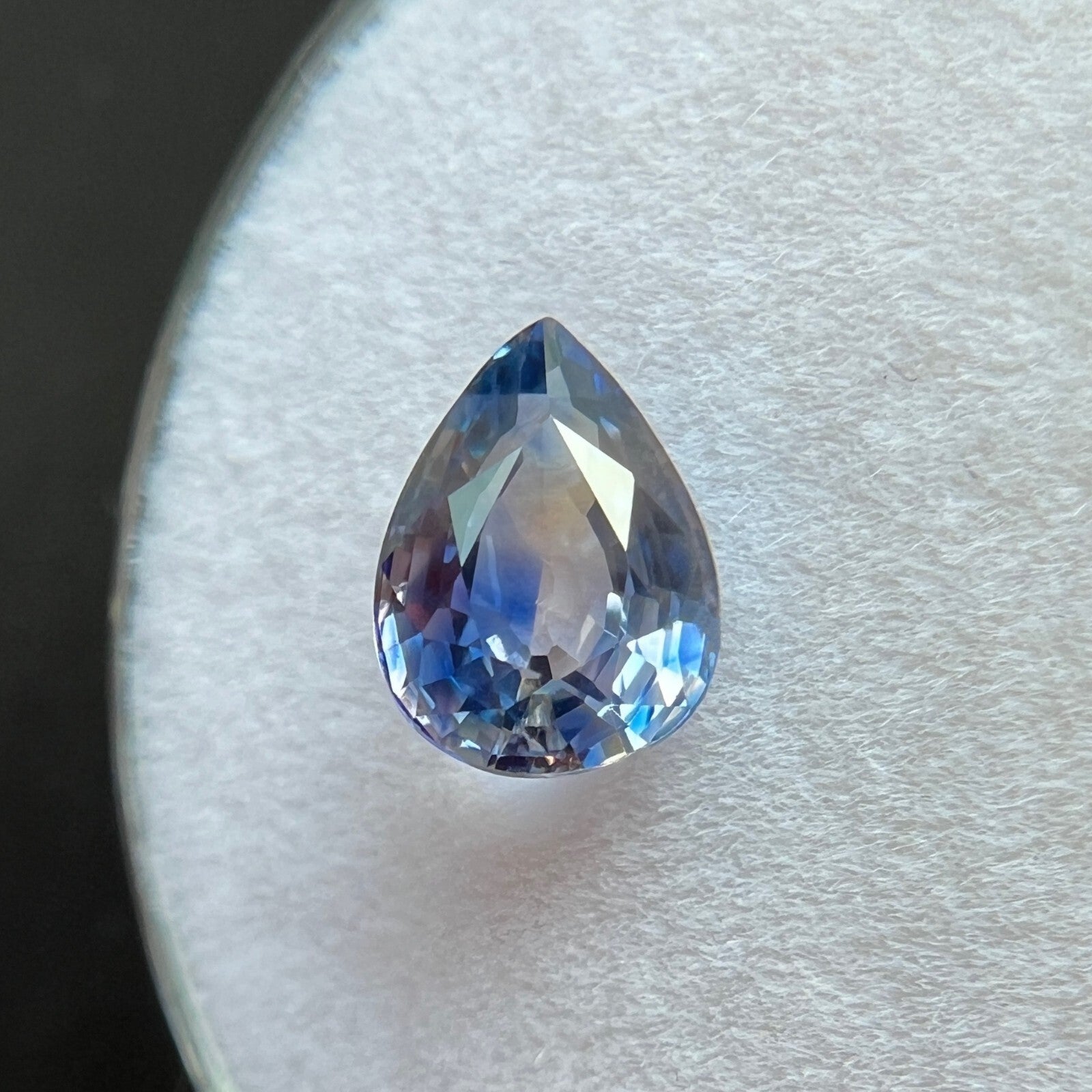 NATUAL 1.29ct Purple Blue BI COLOUR Ceylon Sapphire Pear Cut Loose Gem 7.6x5.6mm — view 5