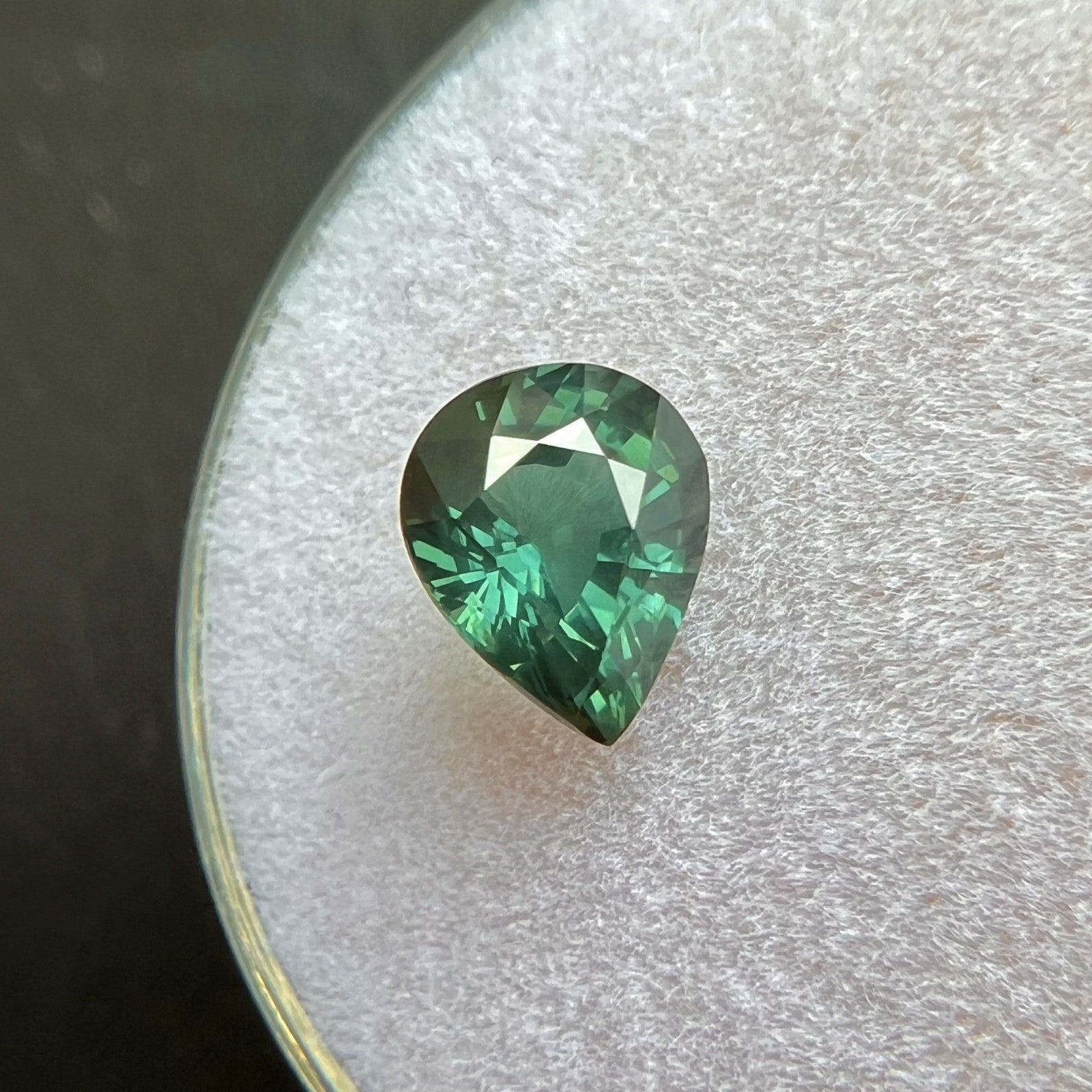 GIA CERTIFIED 1.30ct Sapphire Blue Green Pear Cut Gemstone 7.4x5.9mm VS — view 5