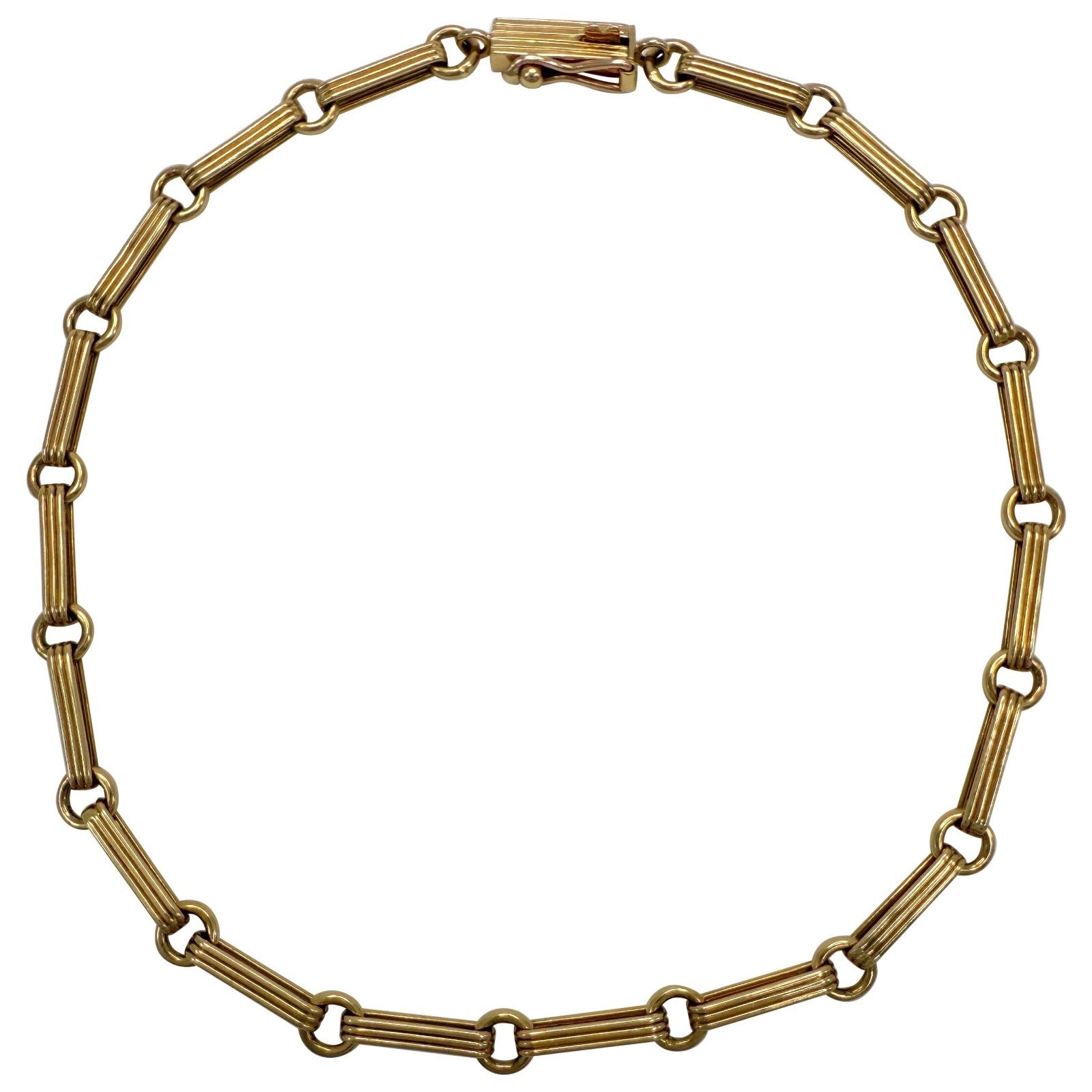 Rare Vintage Van Cleef & Arpels 18k Yellow Gold Paperclip Link Chain Bracelet