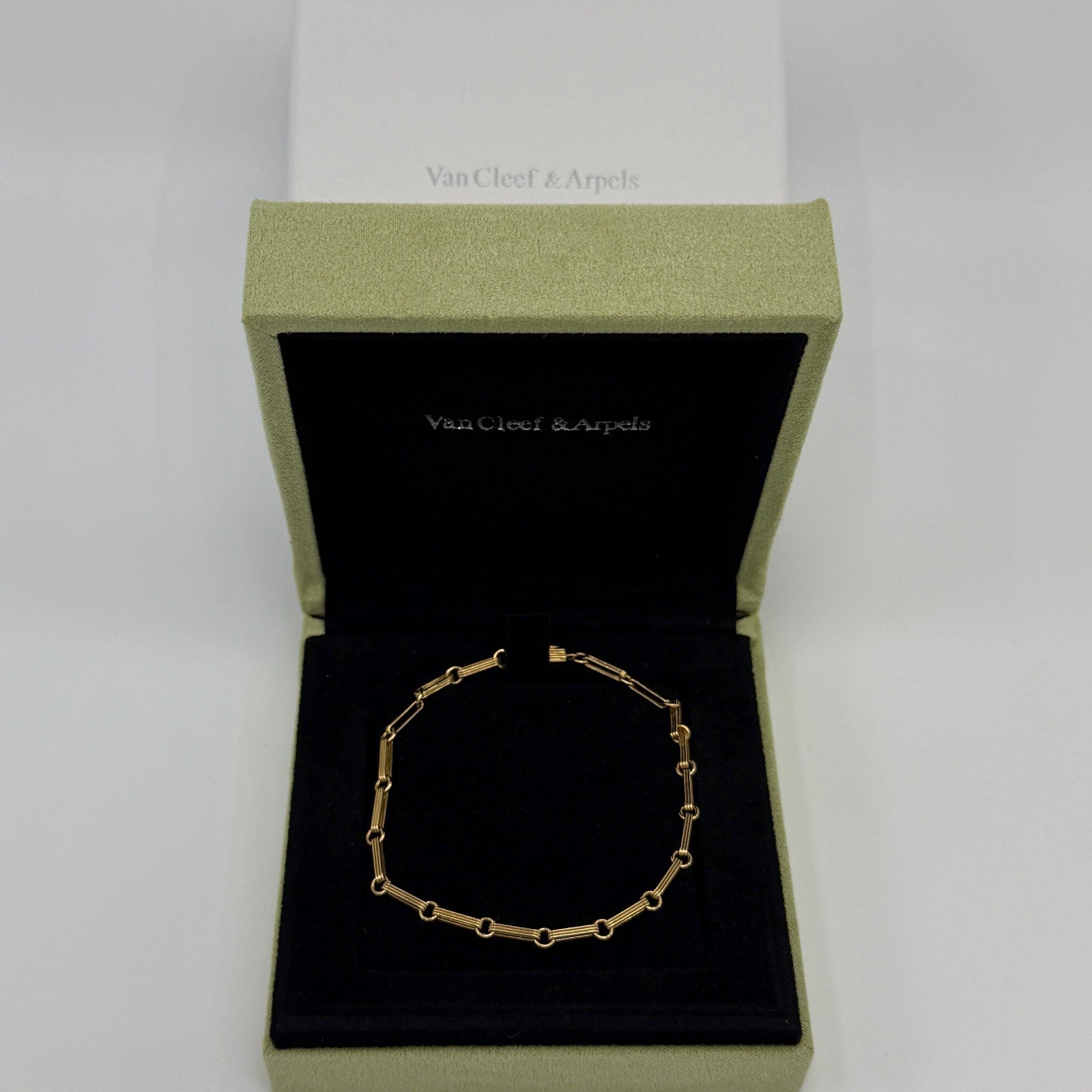 Rare Vintage Van Cleef & Arpels 18k Yellow Gold Paperclip Link Chain Bracelet — view 2